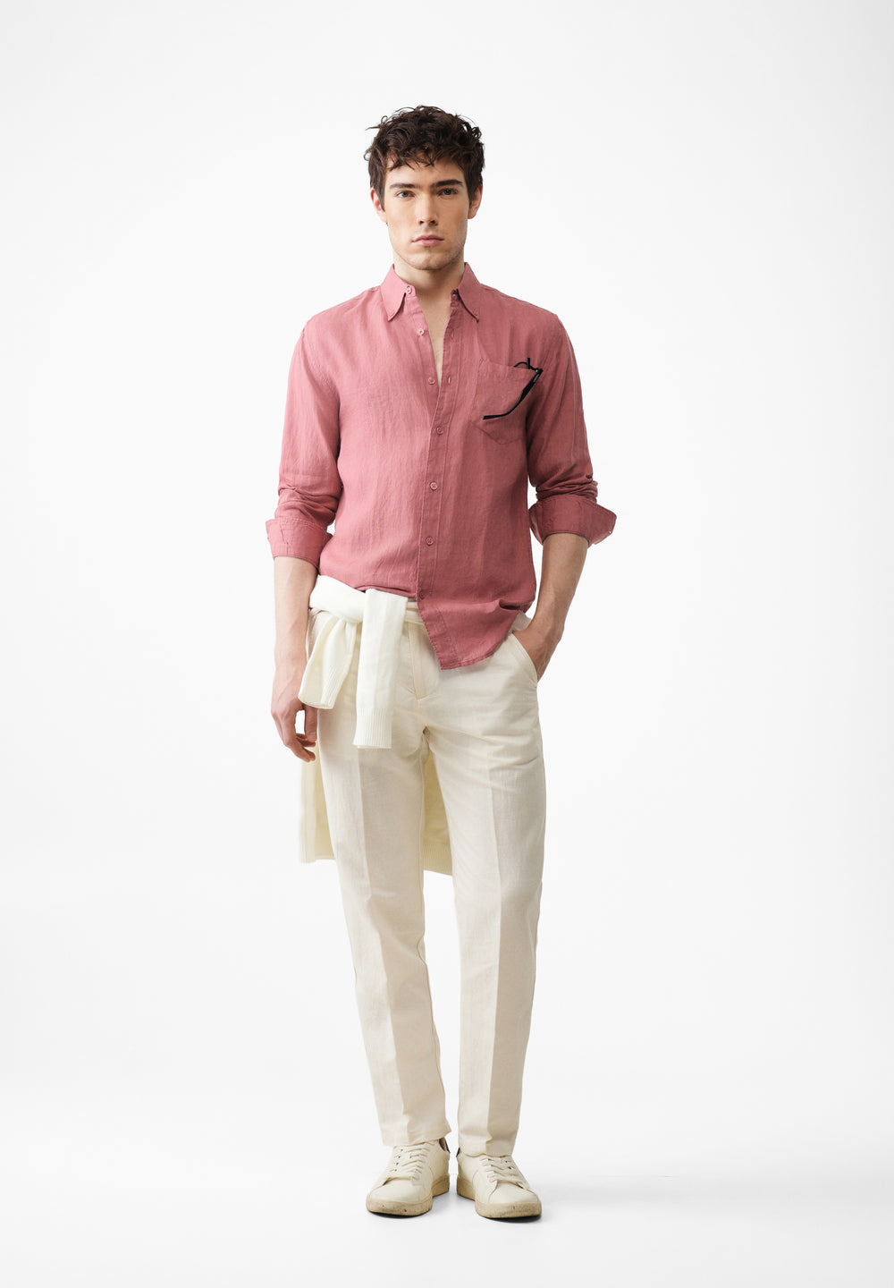 100% Pure Crimson Linen Shirt