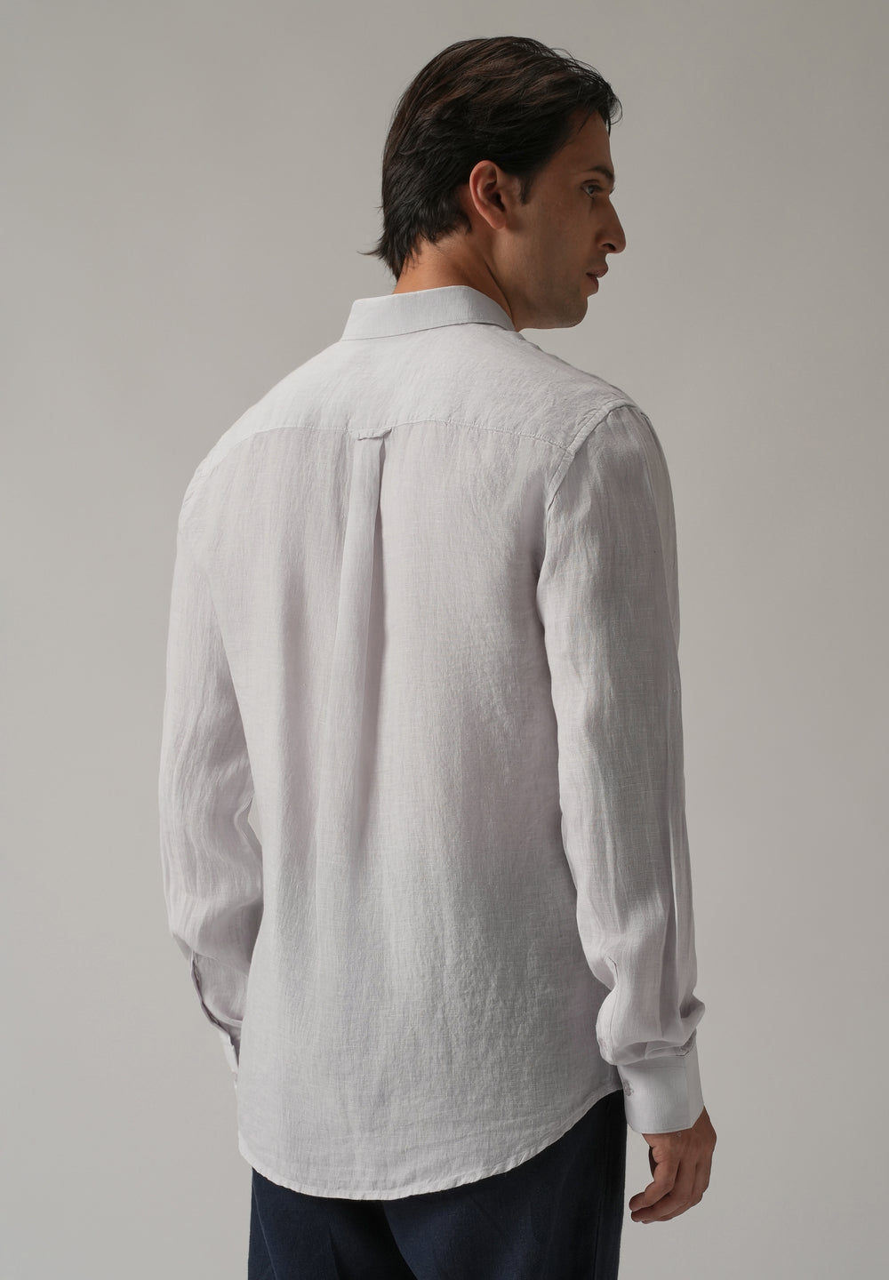 100% Pure Lavender Grey Linen Shirt