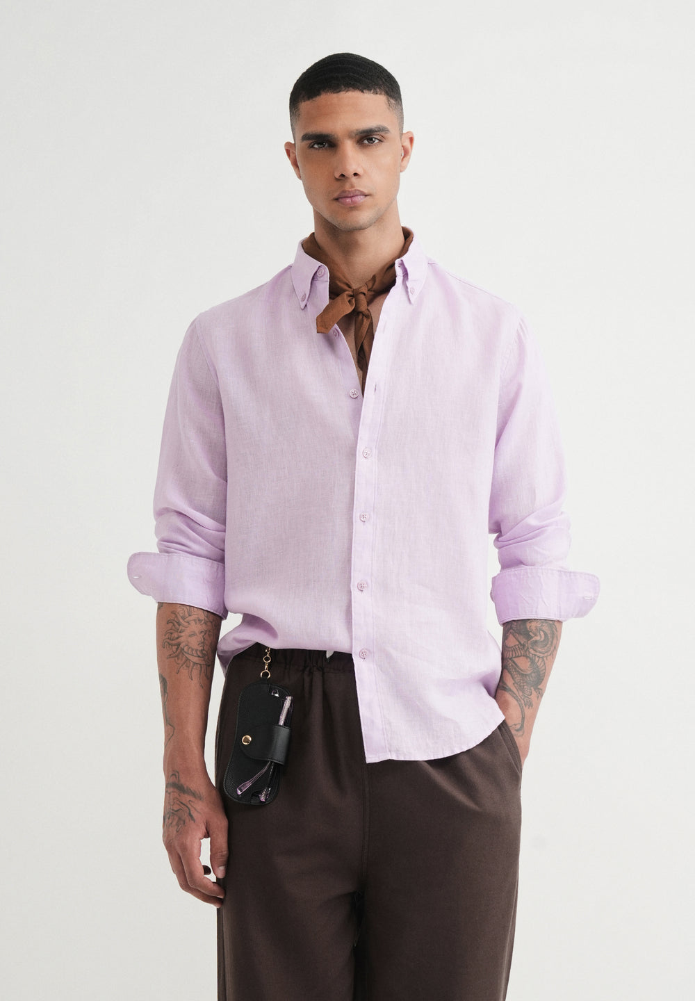 100% Pure Linen Lavender Shirt