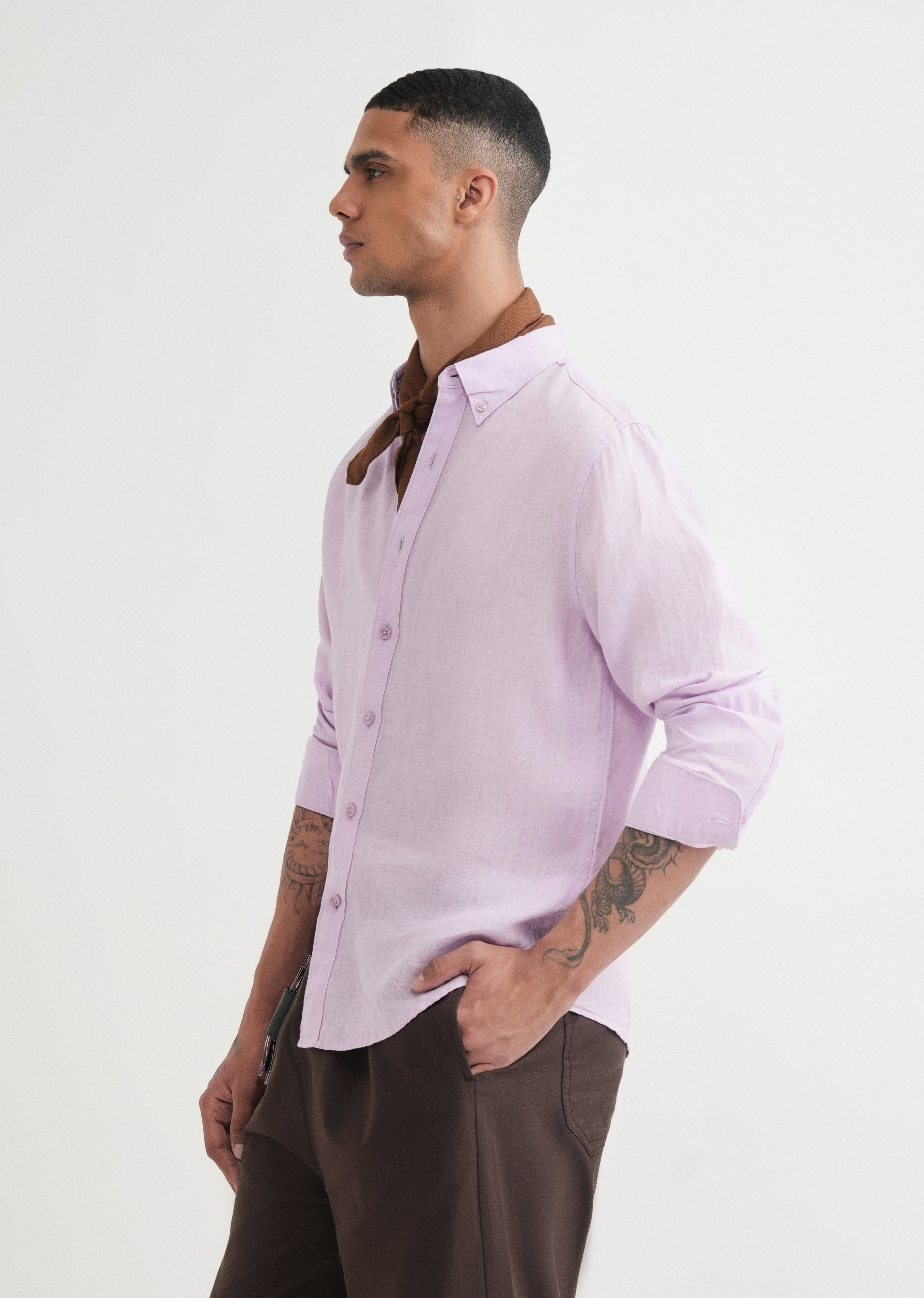 100% Pure Linen Lavender Shirt