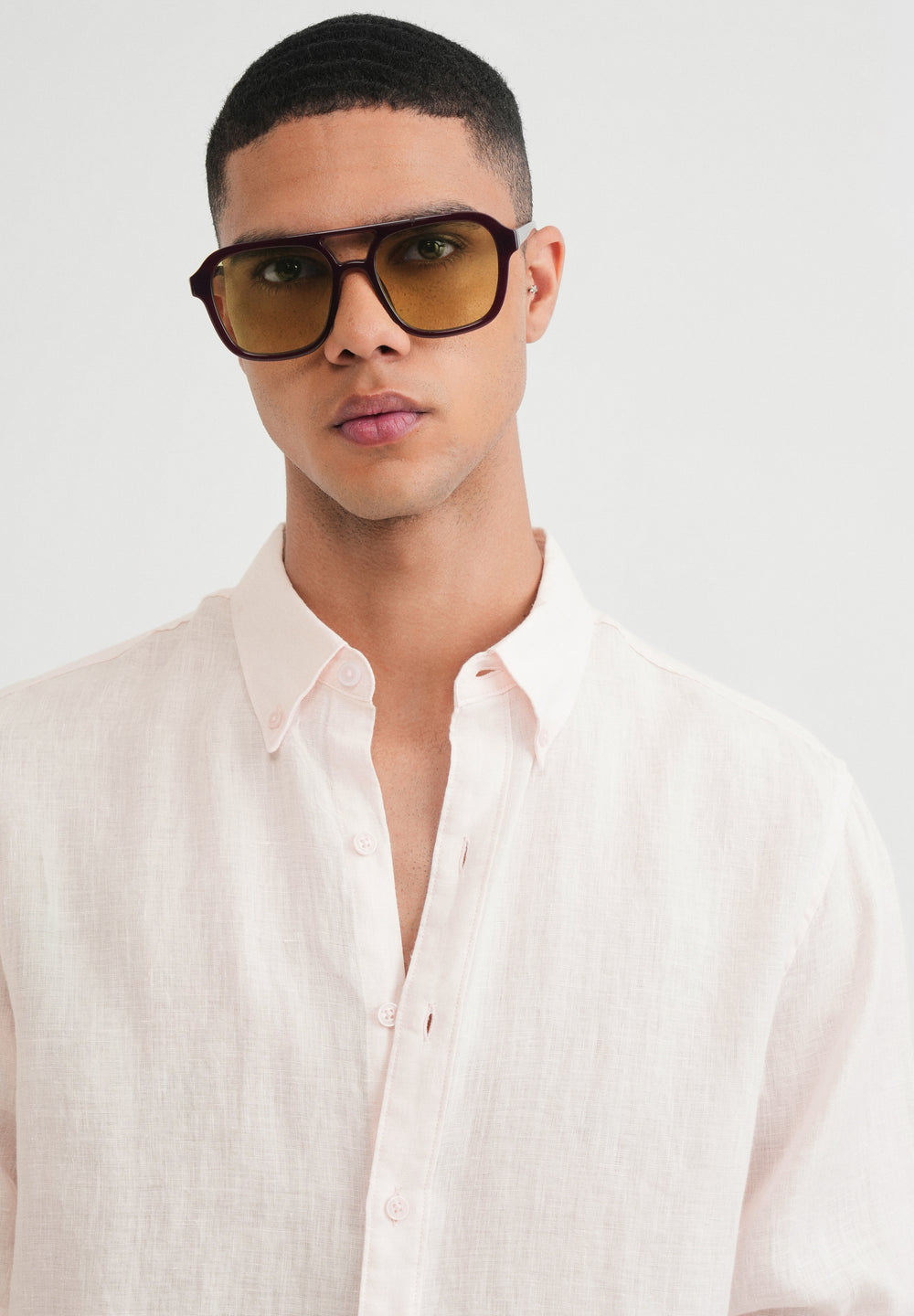 100% Pure Linen Light Pink Shirt