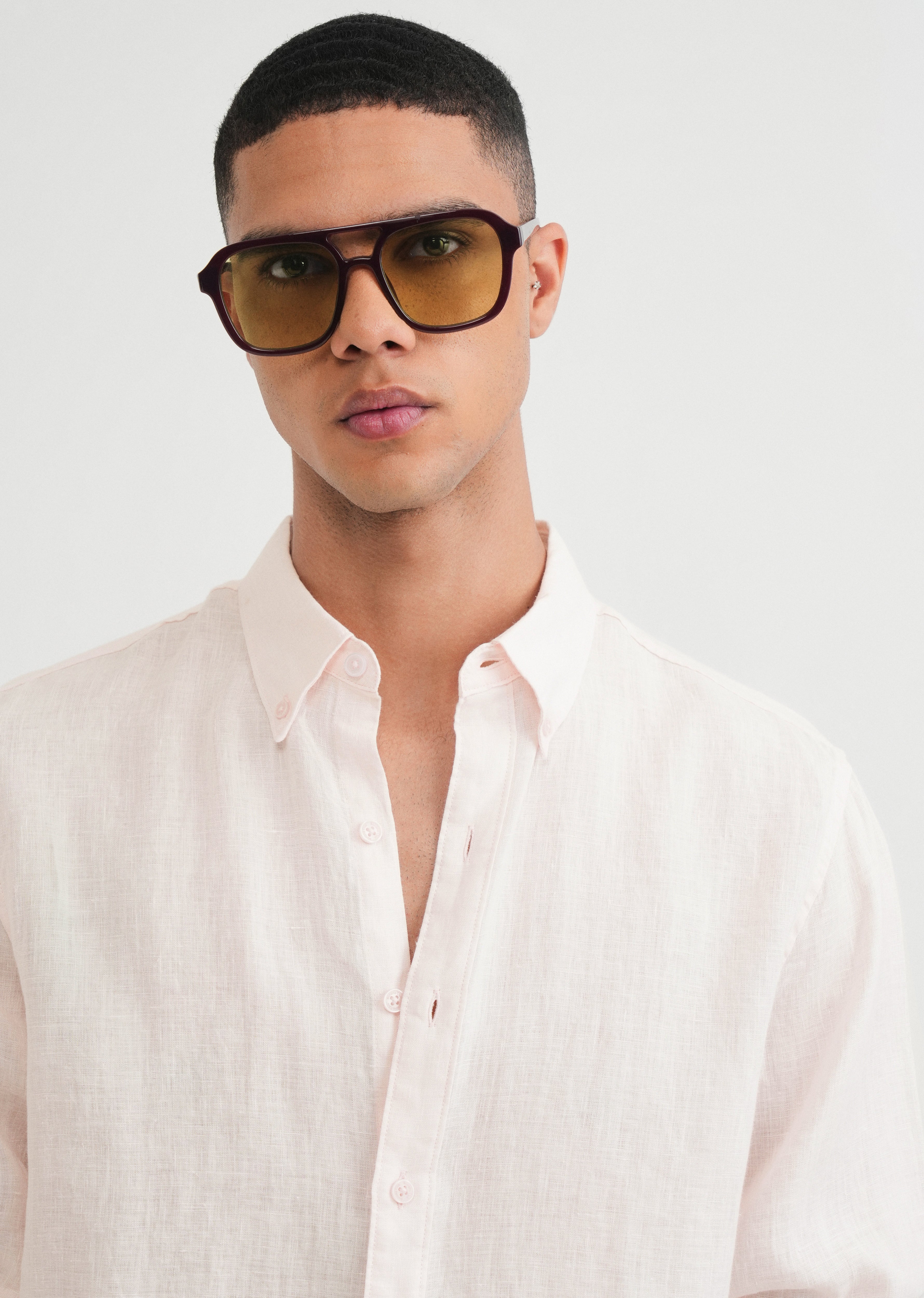 100% Pure Linen Light Pink Shirt