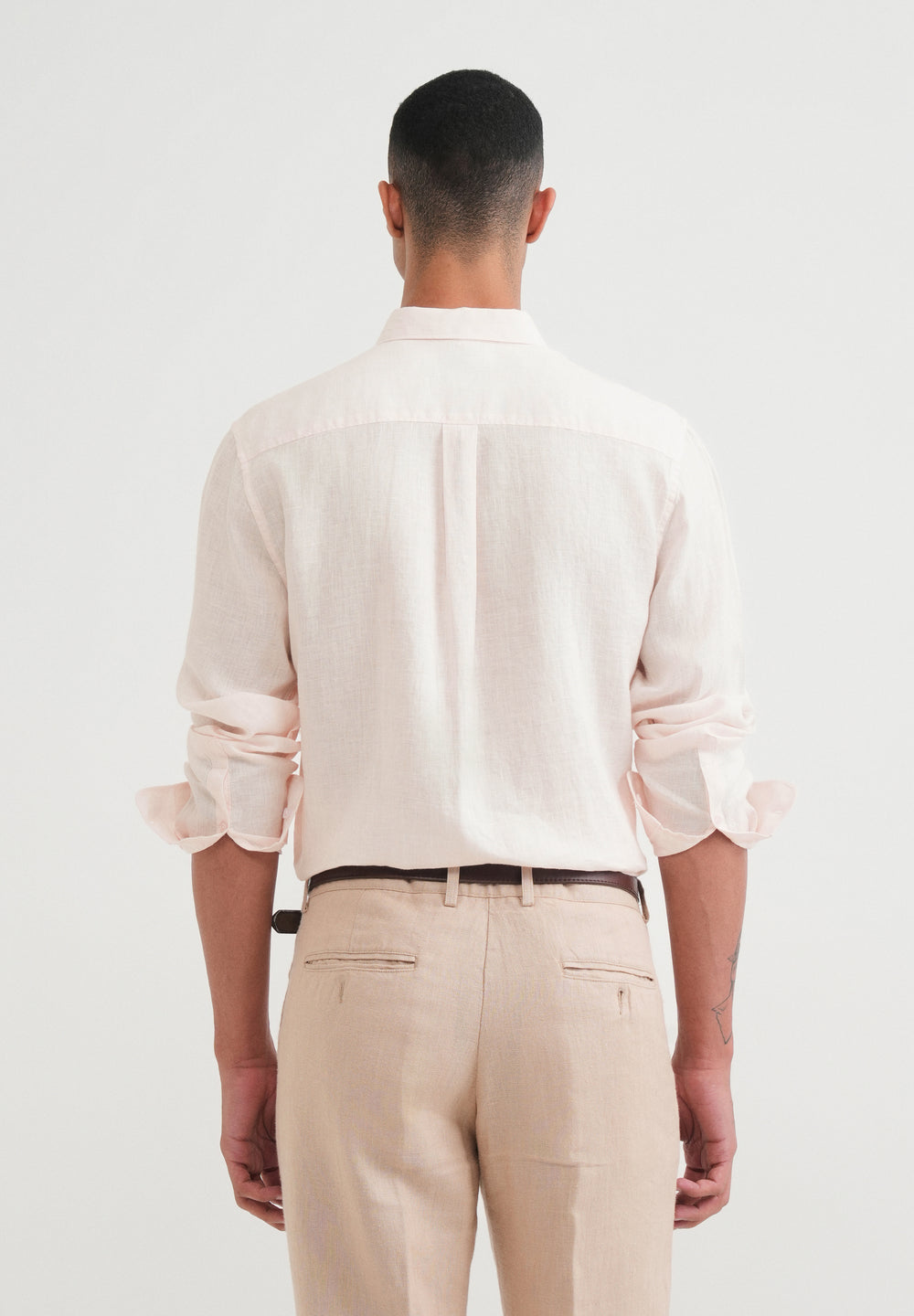 100% Pure Linen Light Pink Shirt