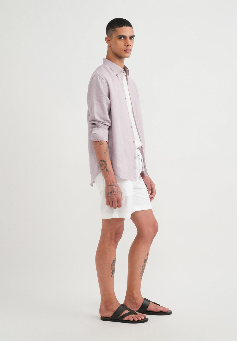 100% Pure Linen Lilac Shirt