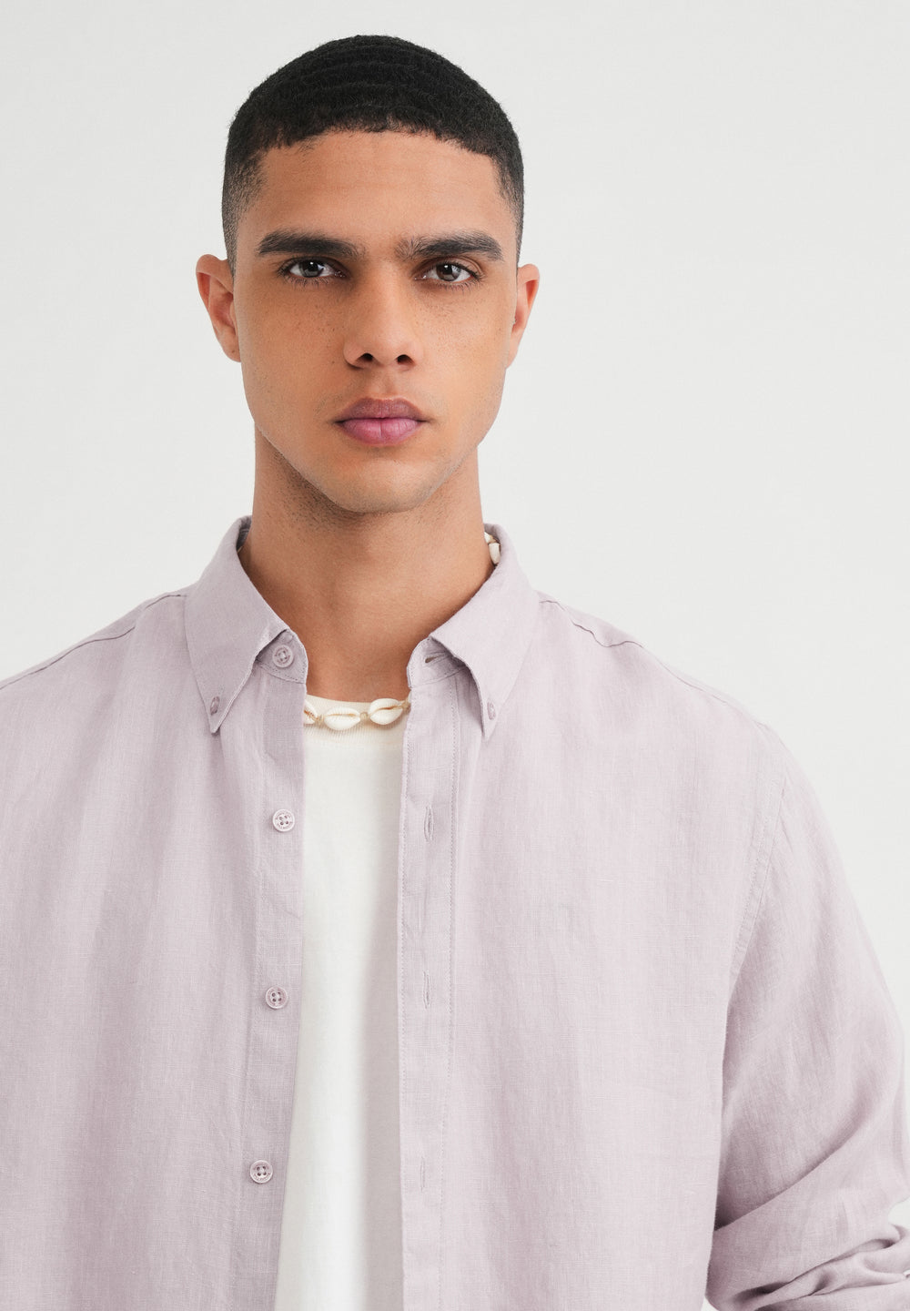 100% Pure Linen Lilac Shirt