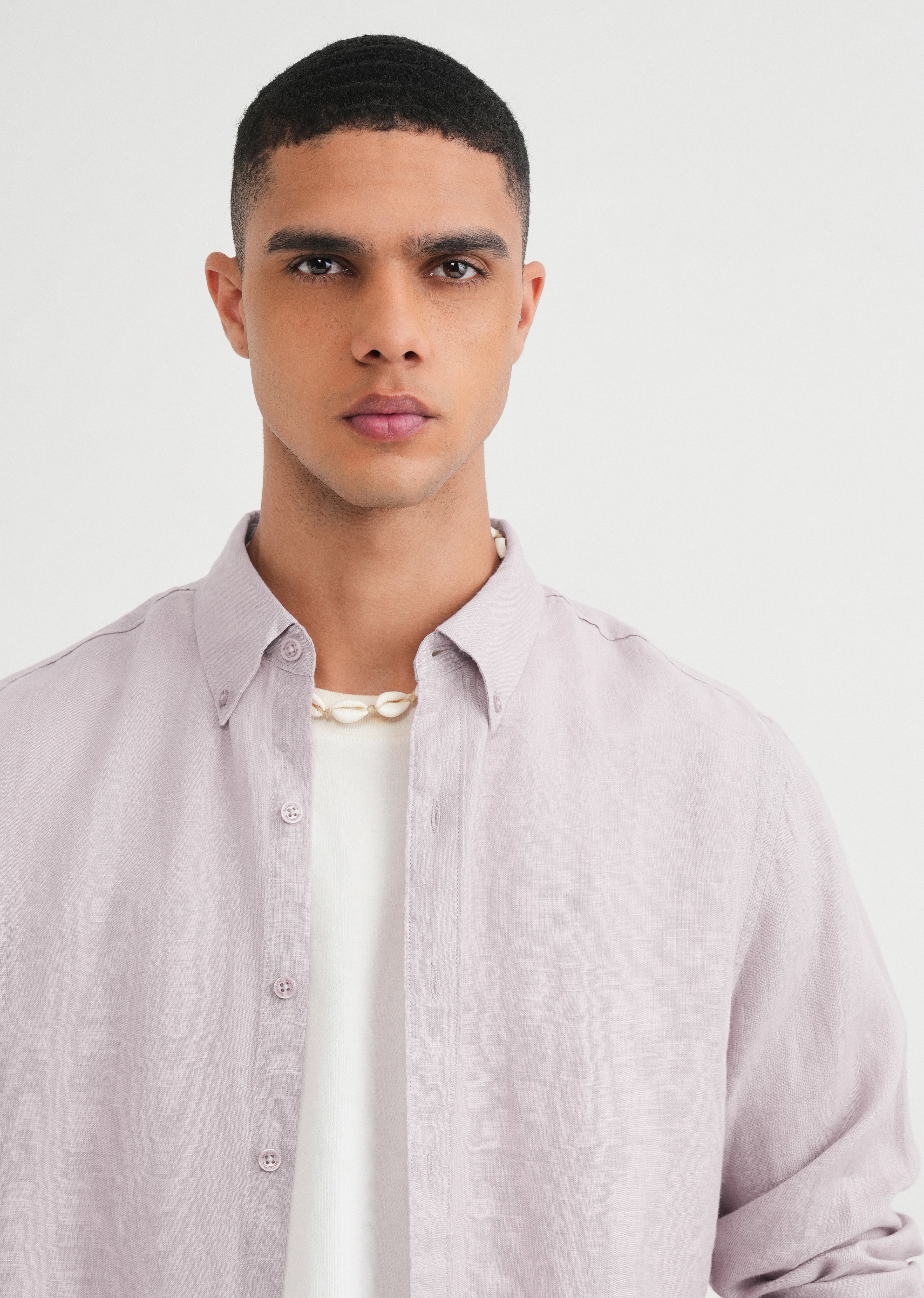100% Pure Linen Lilac Shirt