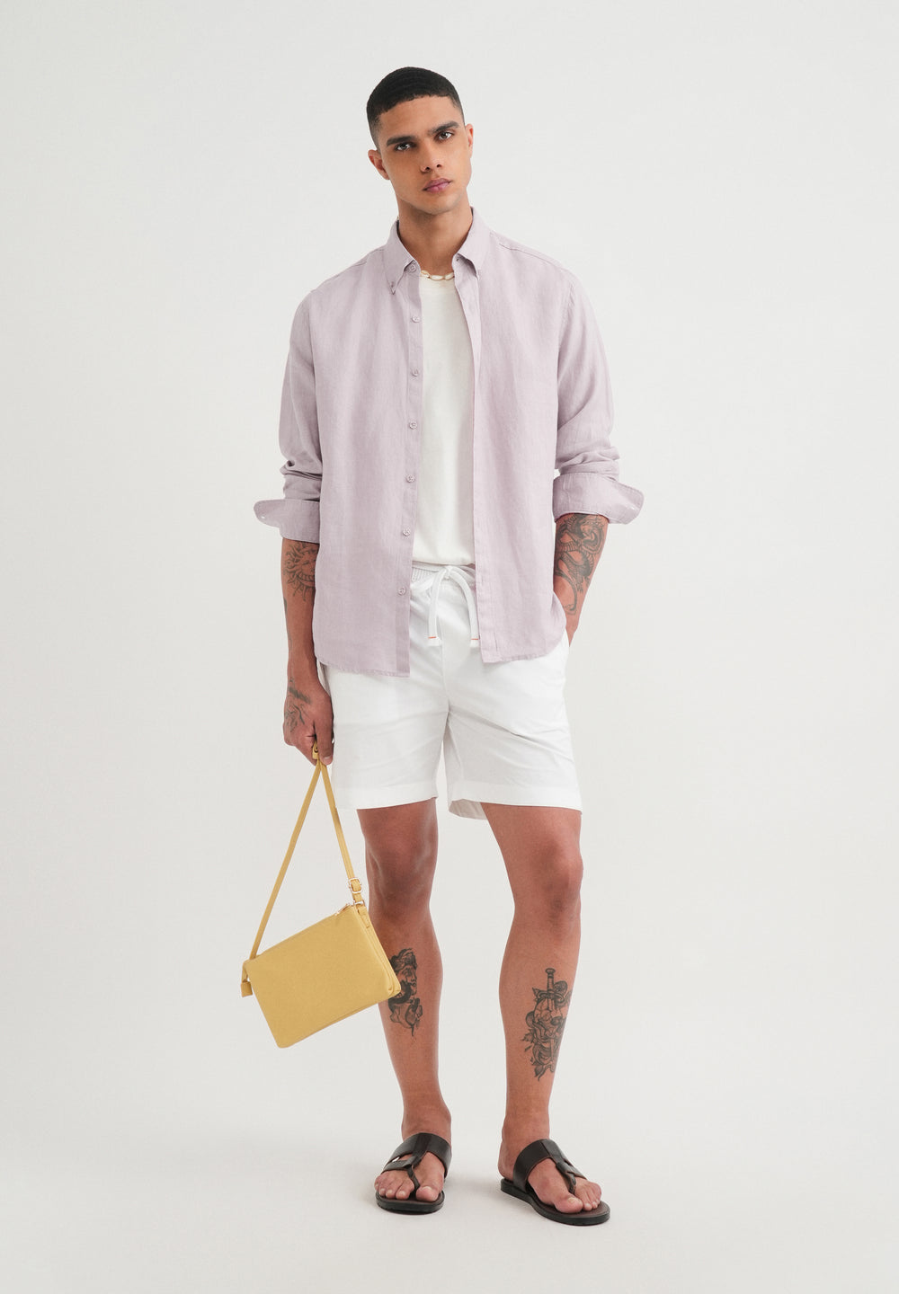 100% Pure Linen Lilac Shirt