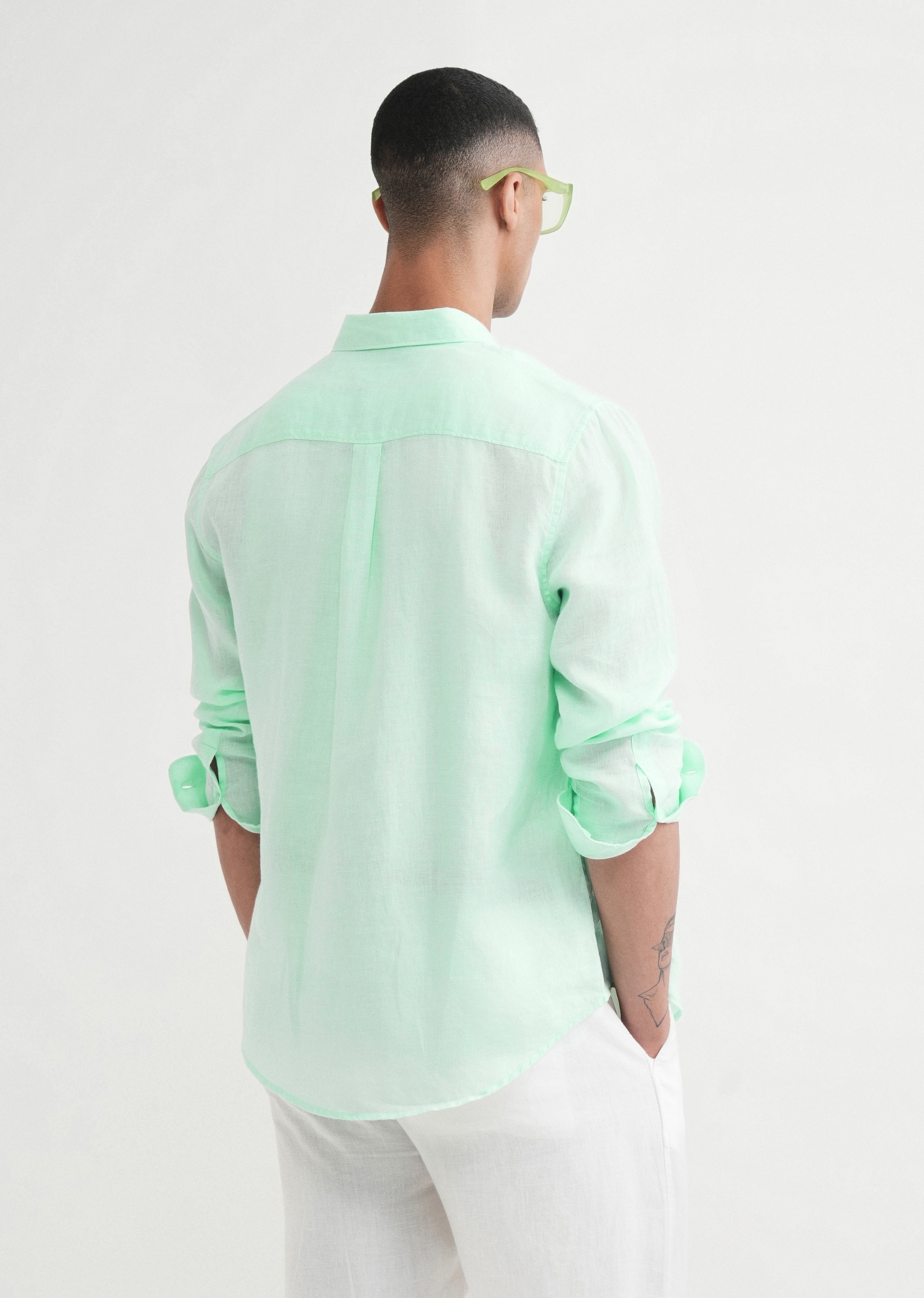 100% Pure Linen Mint Green Shirt
