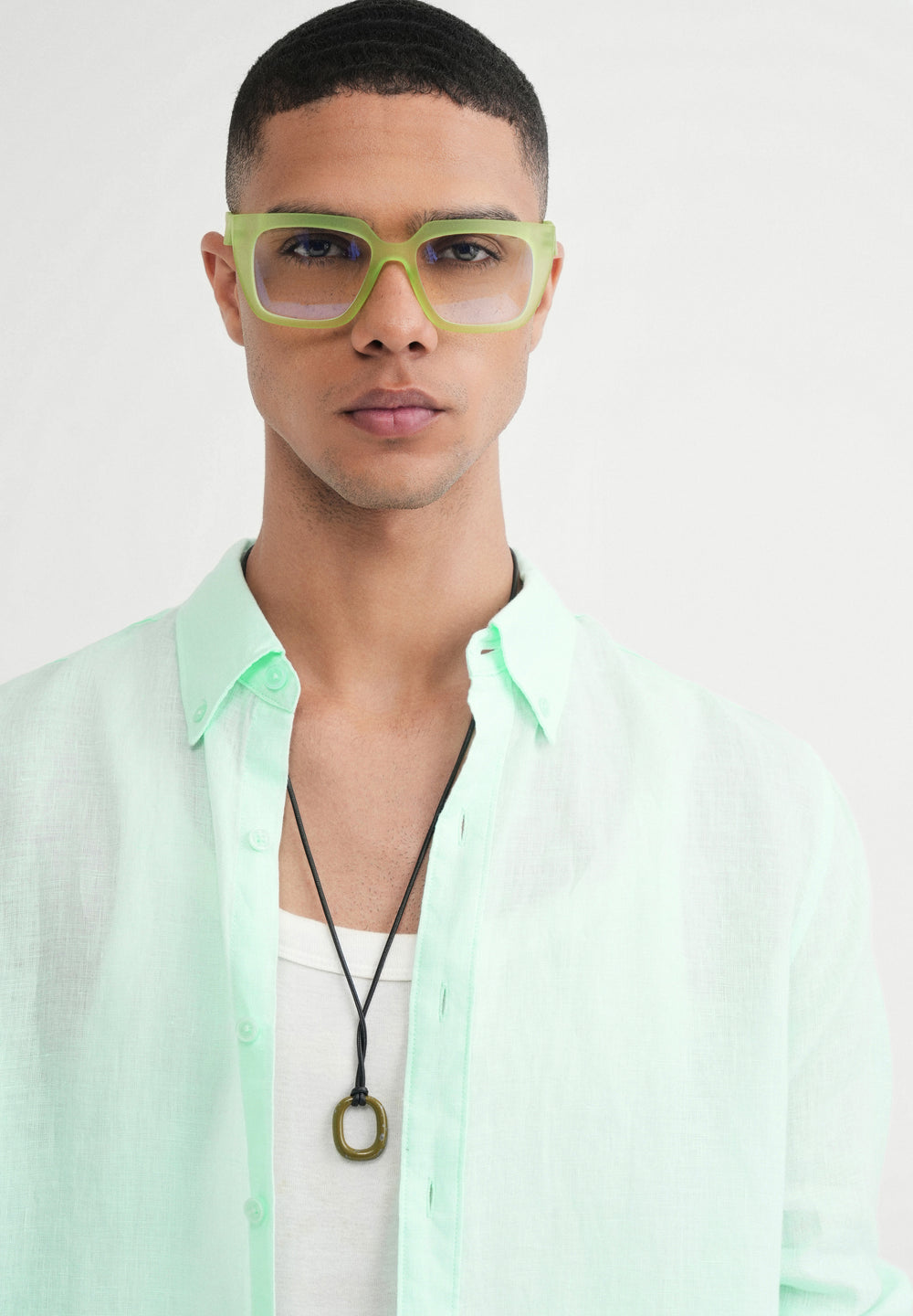 100% Pure Linen Mint Green Shirt