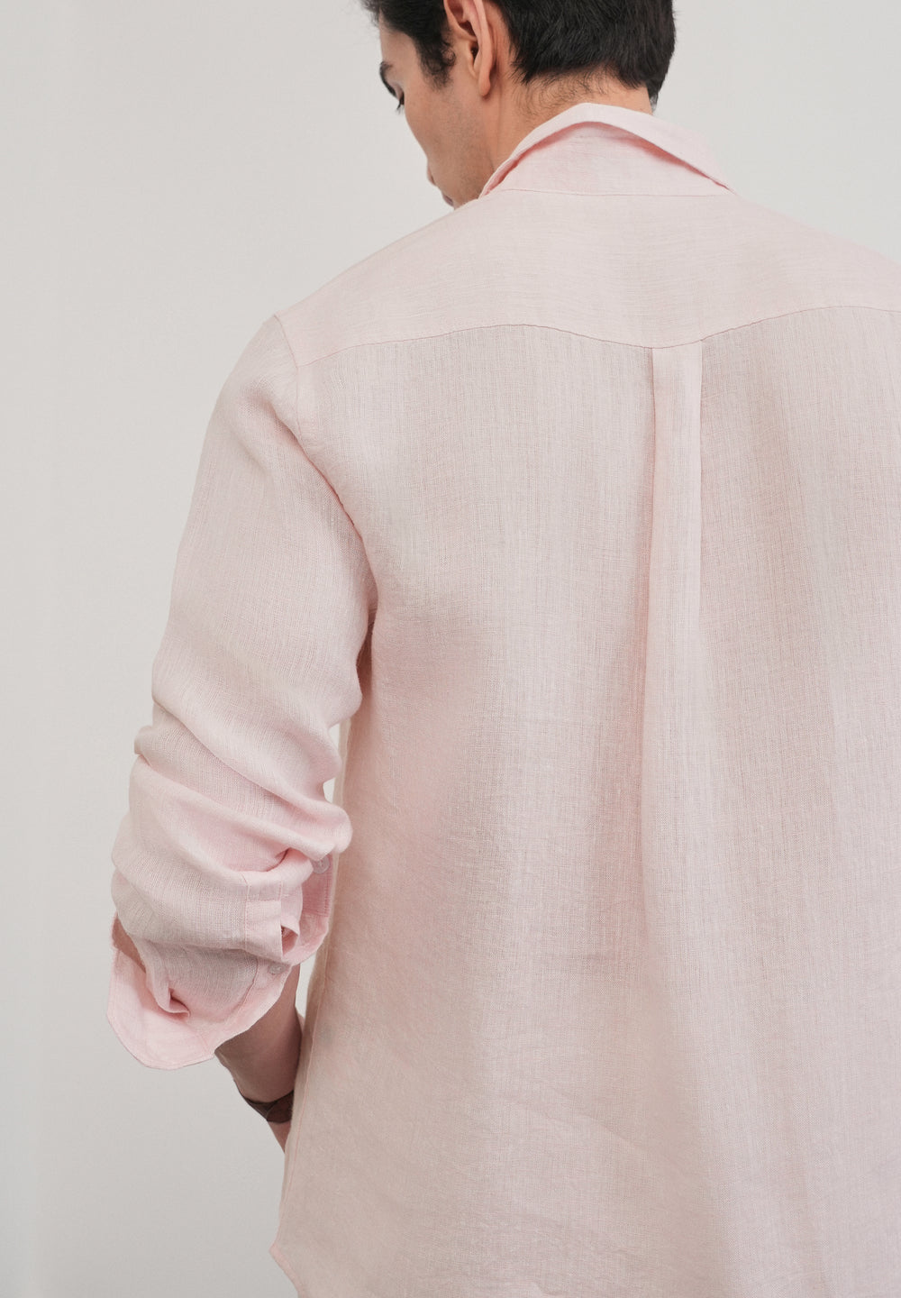 100% Pure Linen Pastel Pink Shirt