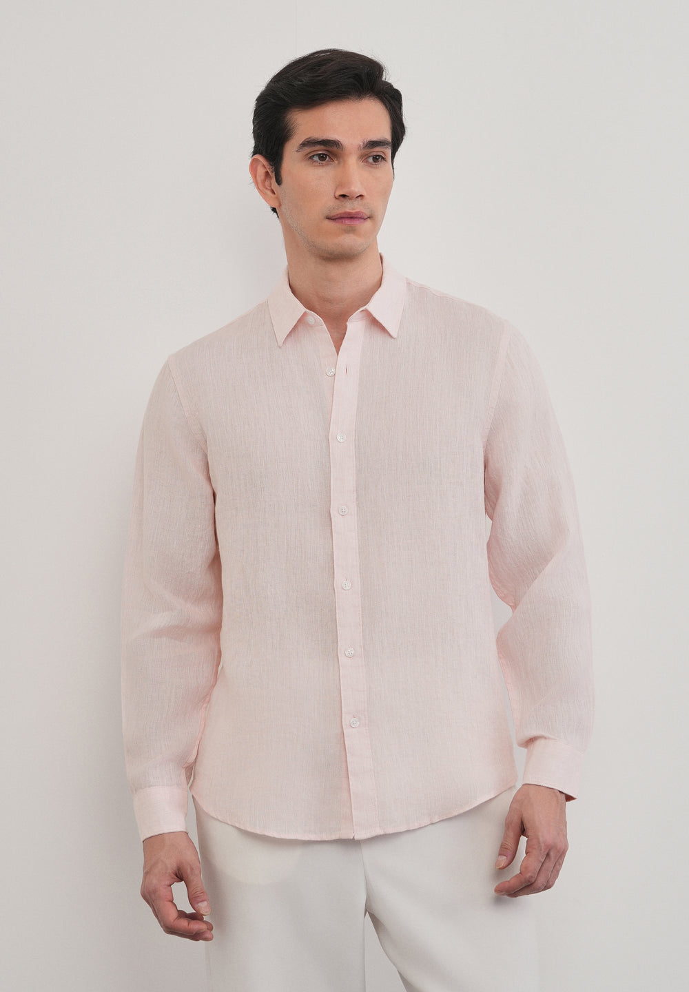 100% Pure Linen Pastel Pink Shirt