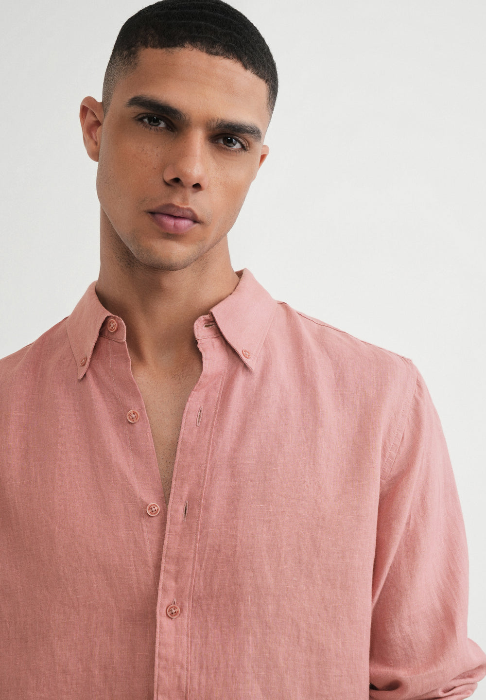 100% Pure Linen Peach Shirt