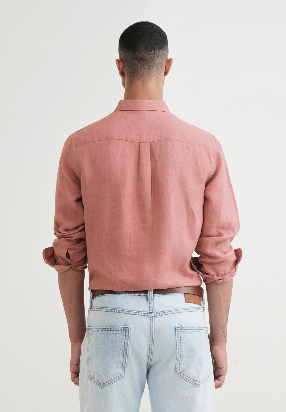 100% Pure Linen Peach Shirt