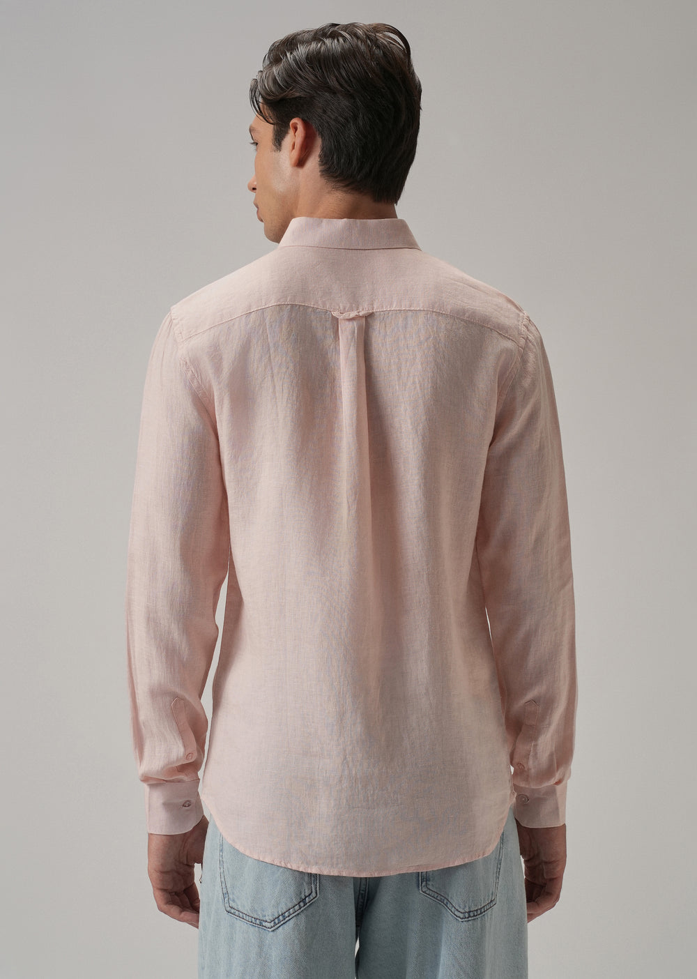 Salmon Pink linen shirt main image 1