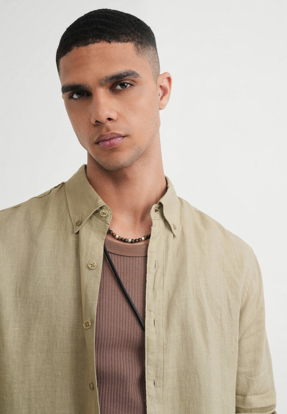 100% Pure Linen Sage Green Shirt
