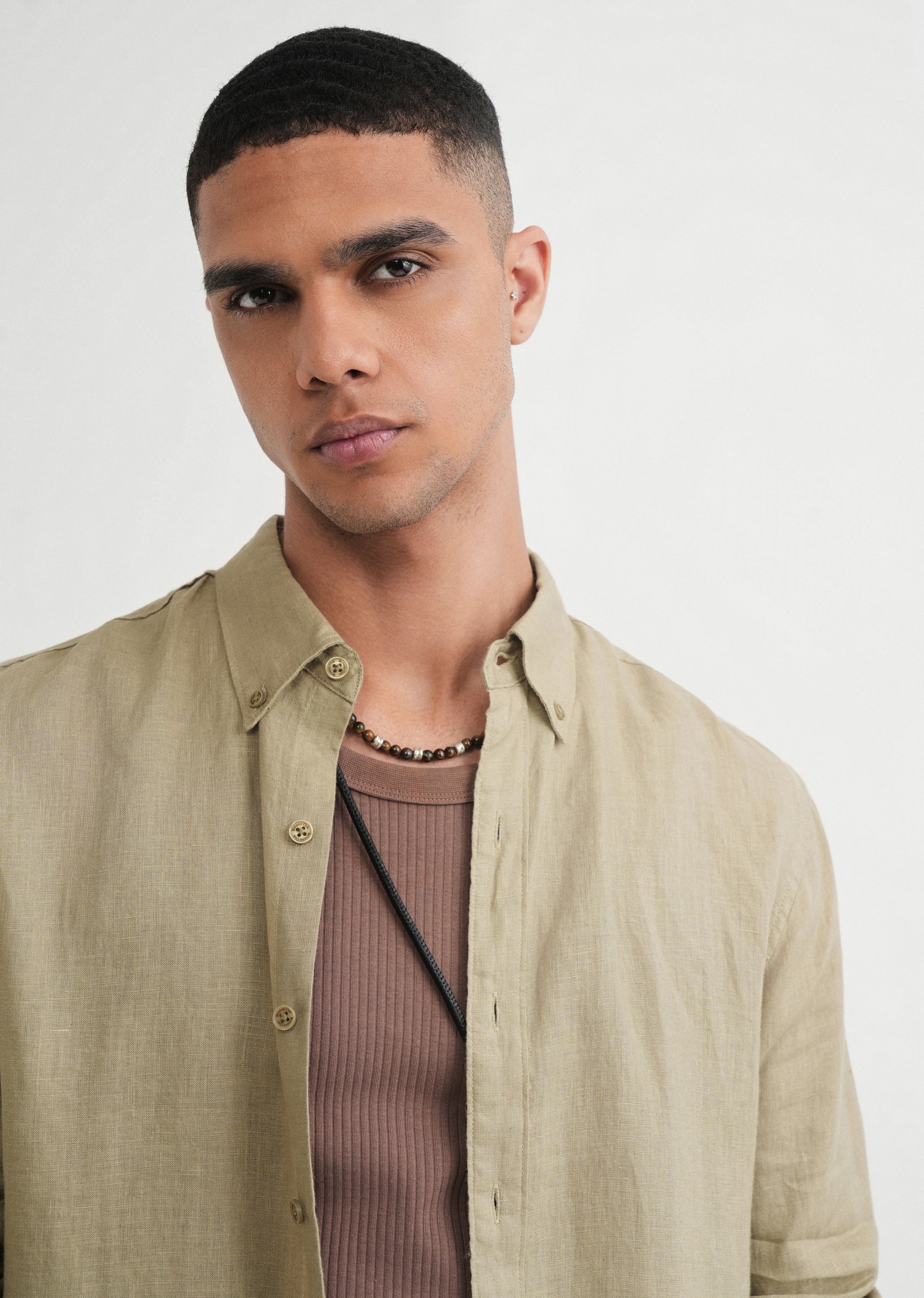 100% Pure Linen Sage Green Shirt