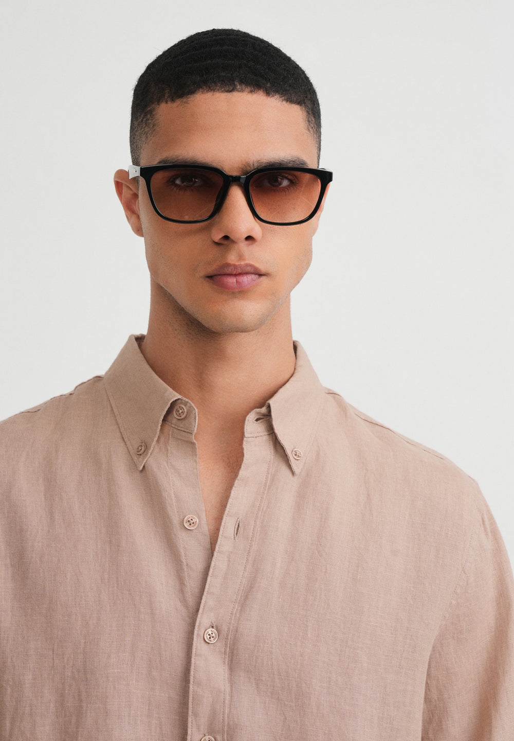 100% Pure Linen Sand Beige Shirt