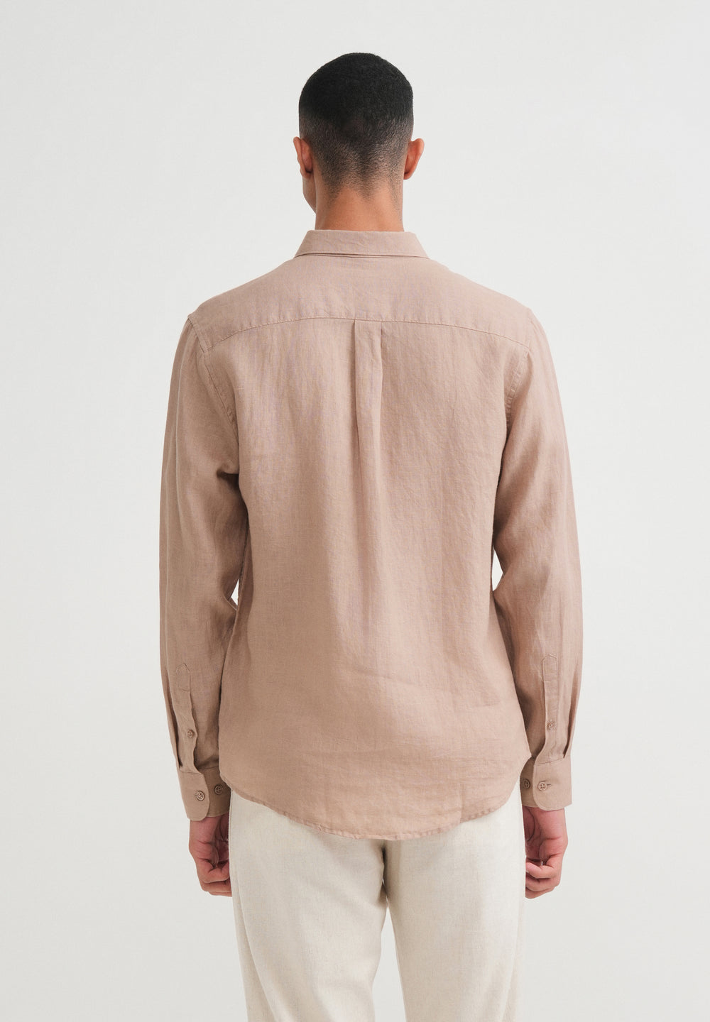 100% Pure Linen Sand Beige Shirt