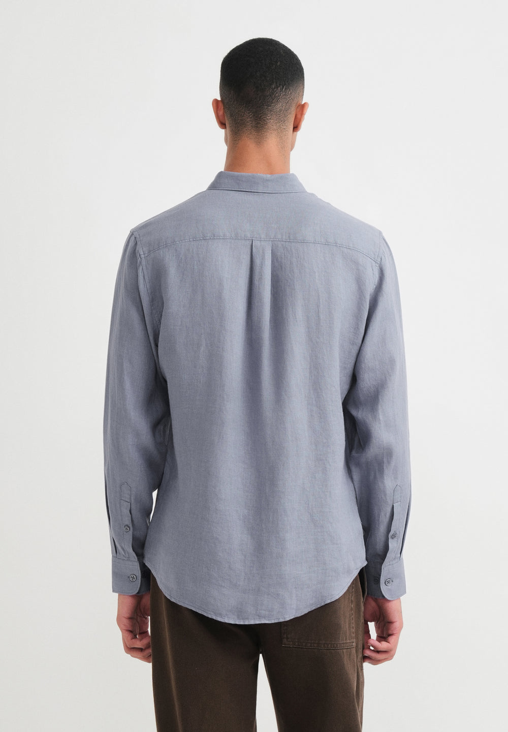 100% Pure Linen Slate Blue Shirt