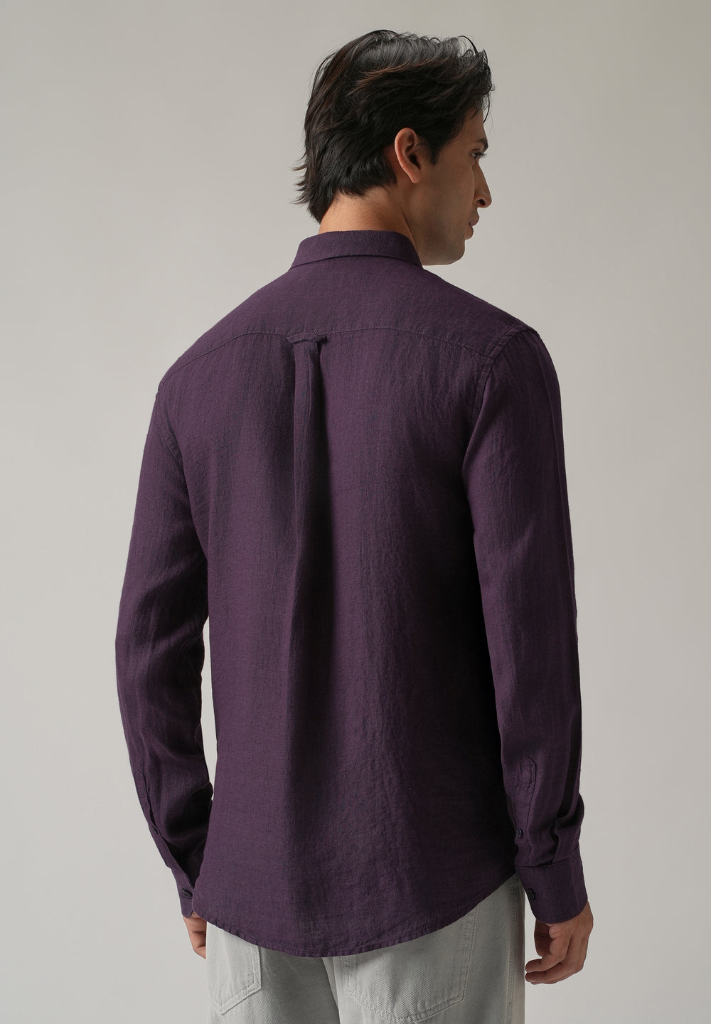 100% Pure Violet Linen Shirt
