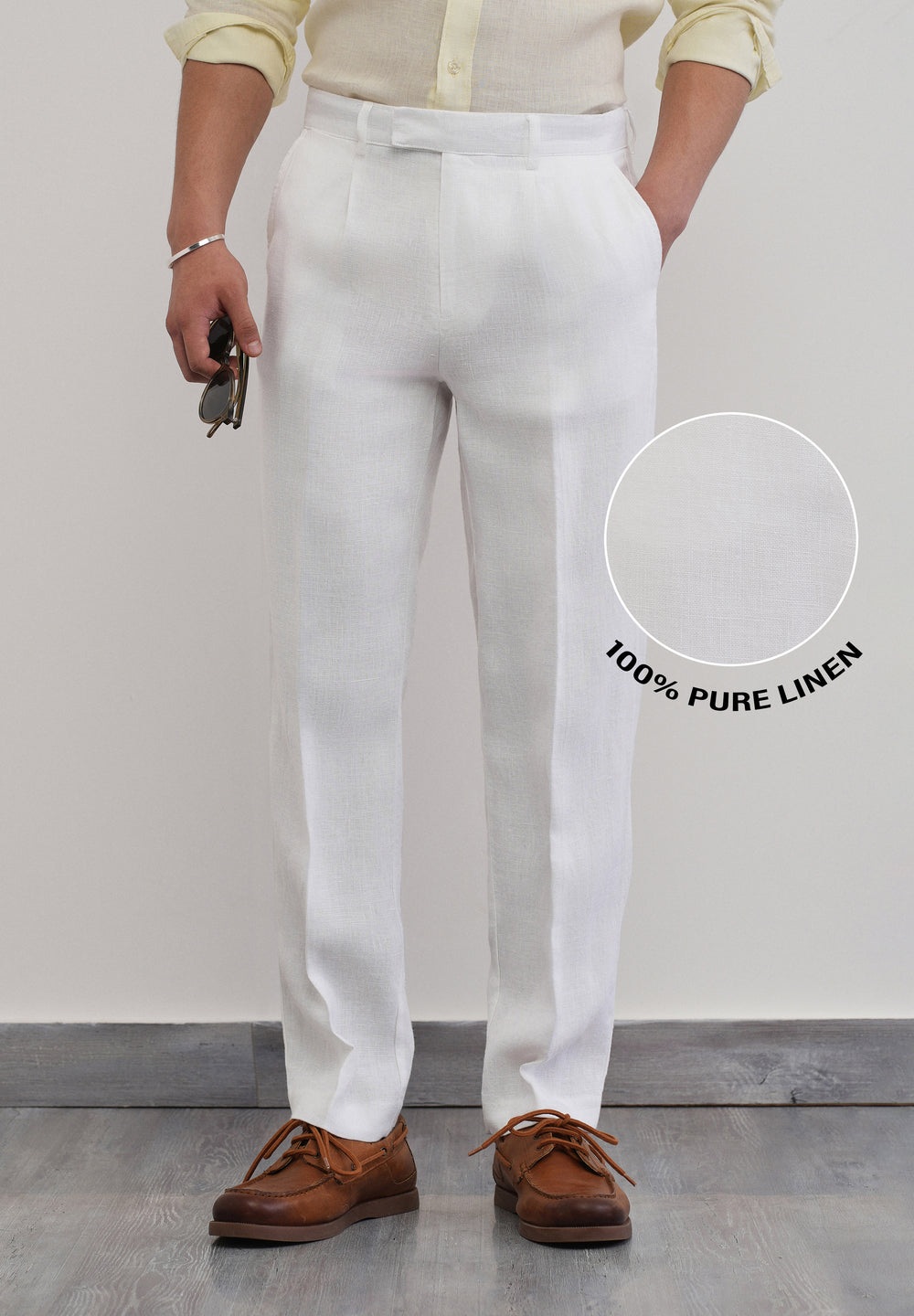 100% Pure Linen White Pant
