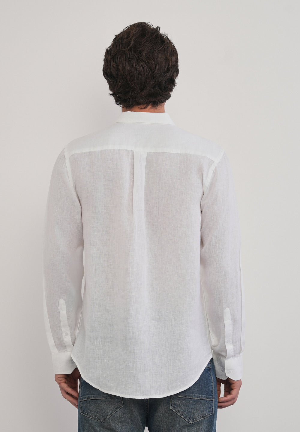 100% Pure Linen White Plain Shirt