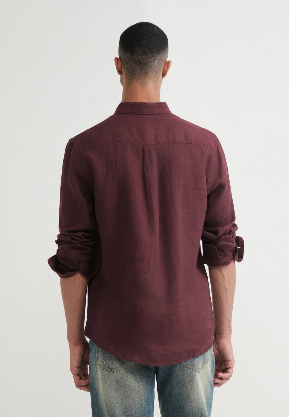 100% Pure Linen Wine Shirt