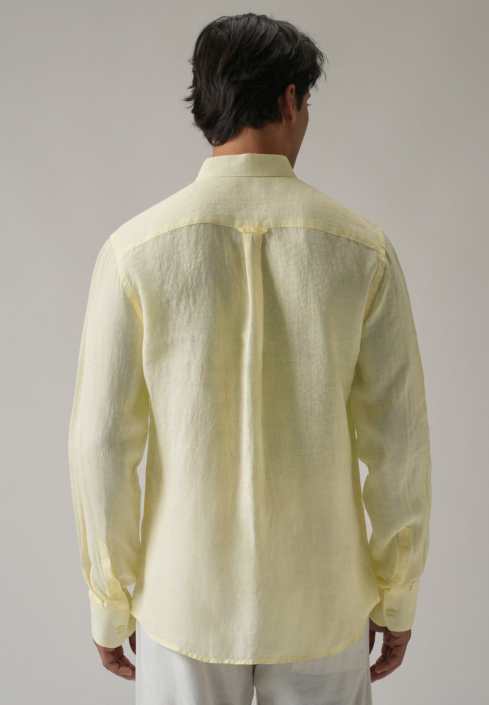 100% Pure Yellow Linen Shirt