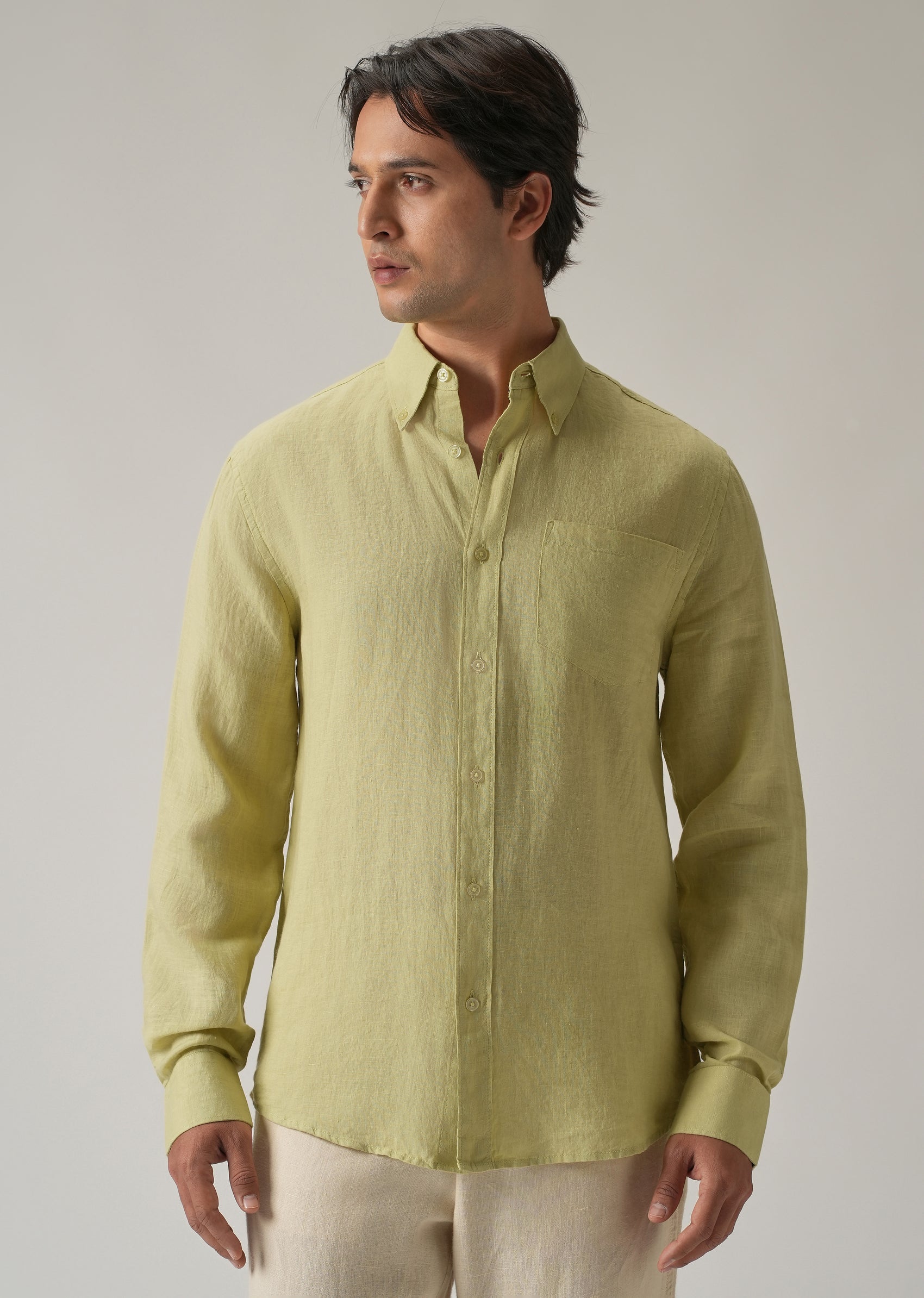 Daily Linen Shirt In Butter-lemon main image 1