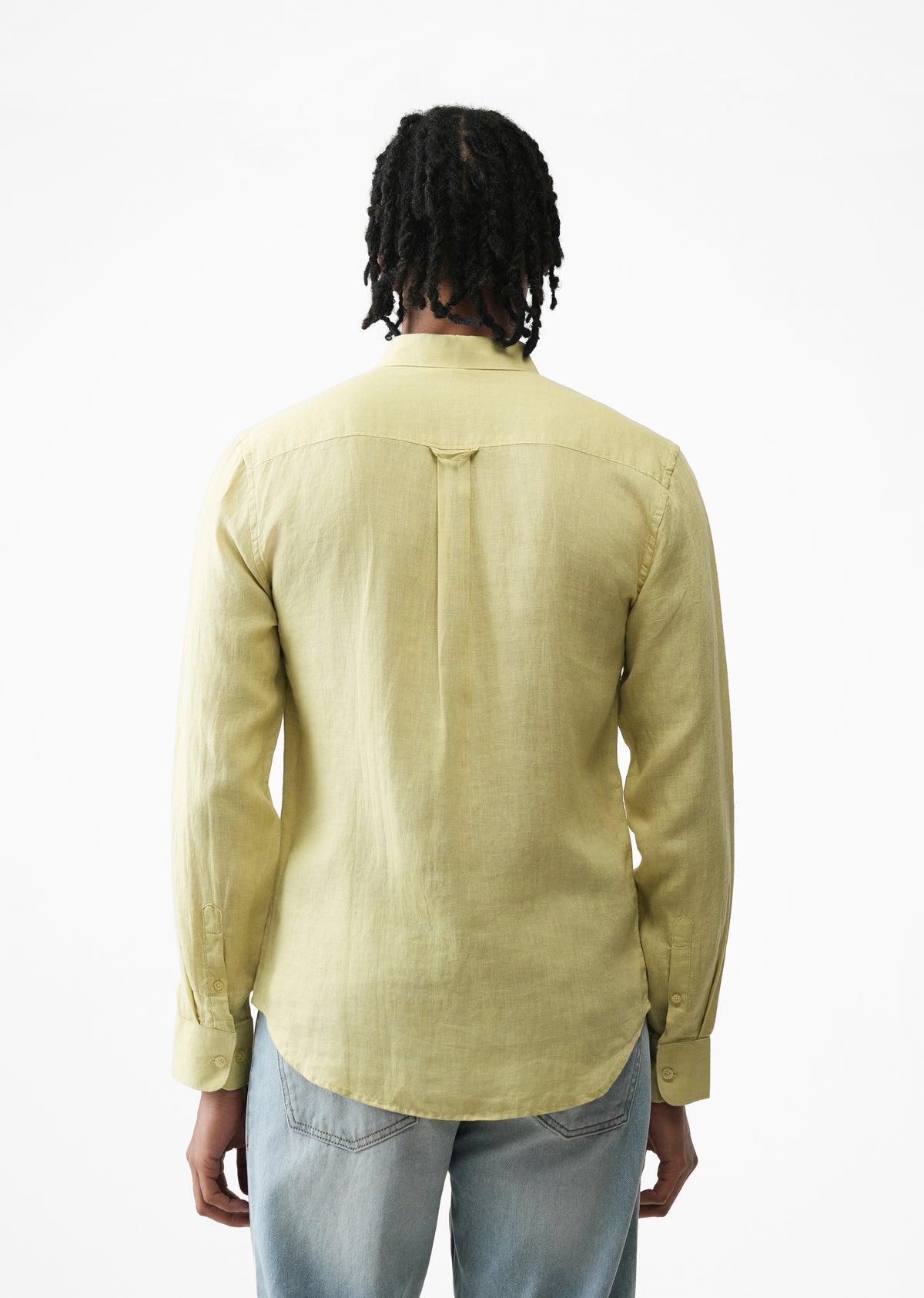 Light Lemon Yellow 100% Linen Shirt