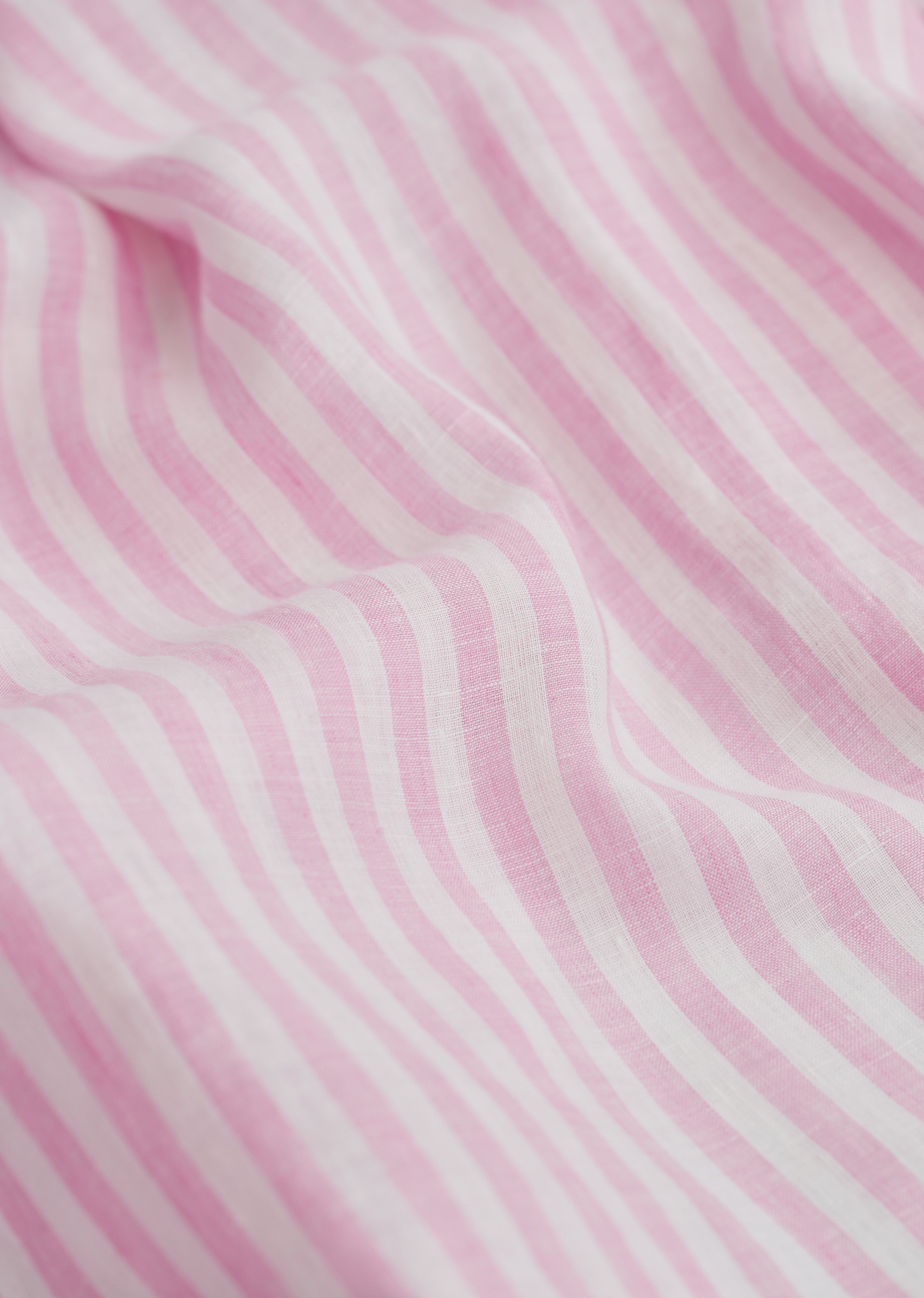 100% Linen Pink Stripe Shirt