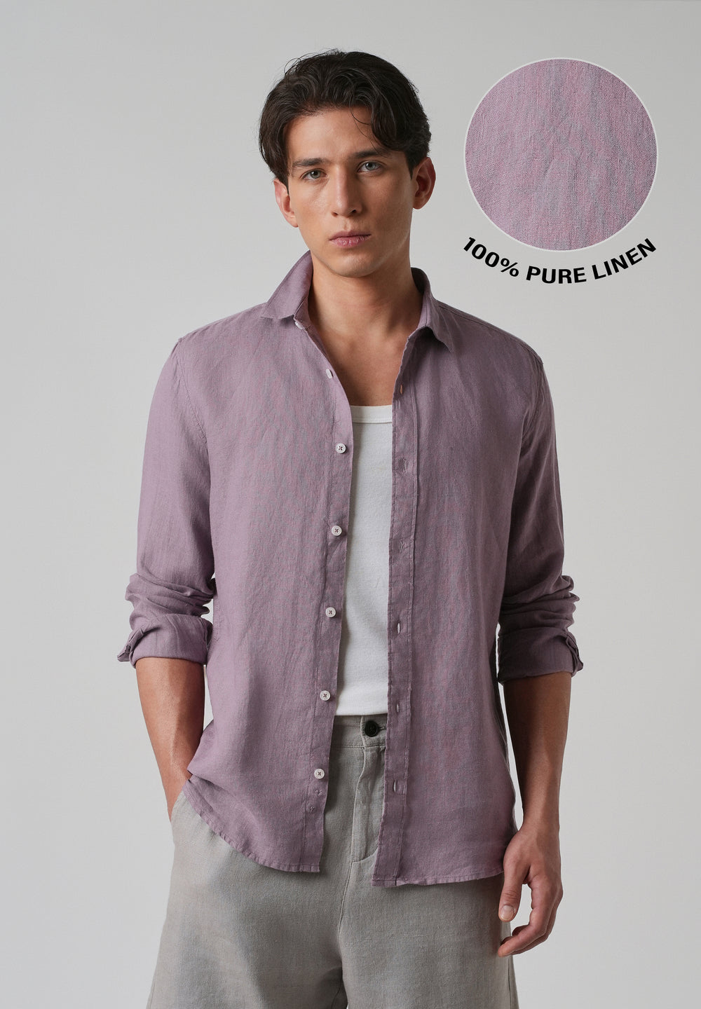 100% Pure Lavender Linen Shirt