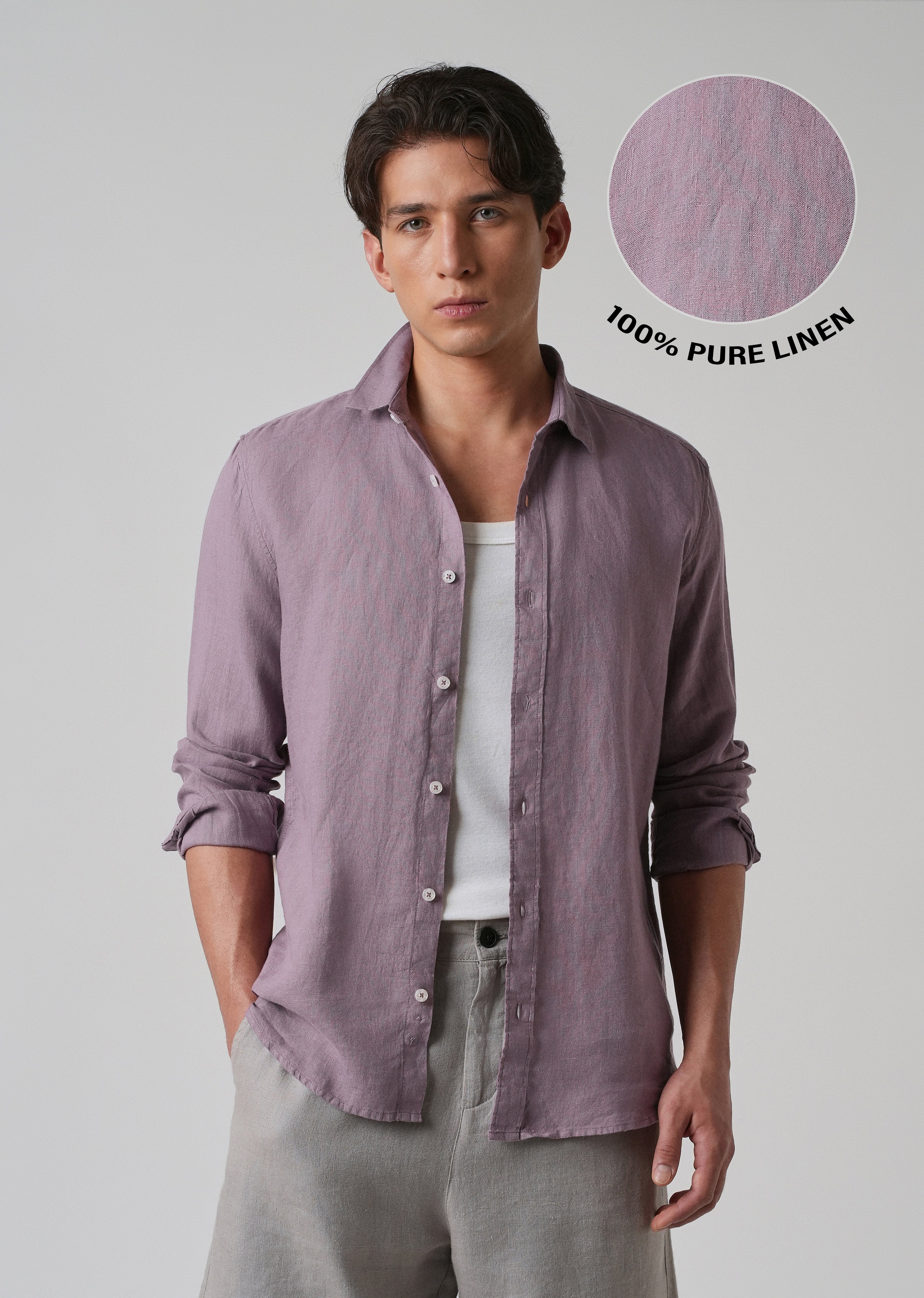 100% Pure Lavender Linen Shirt