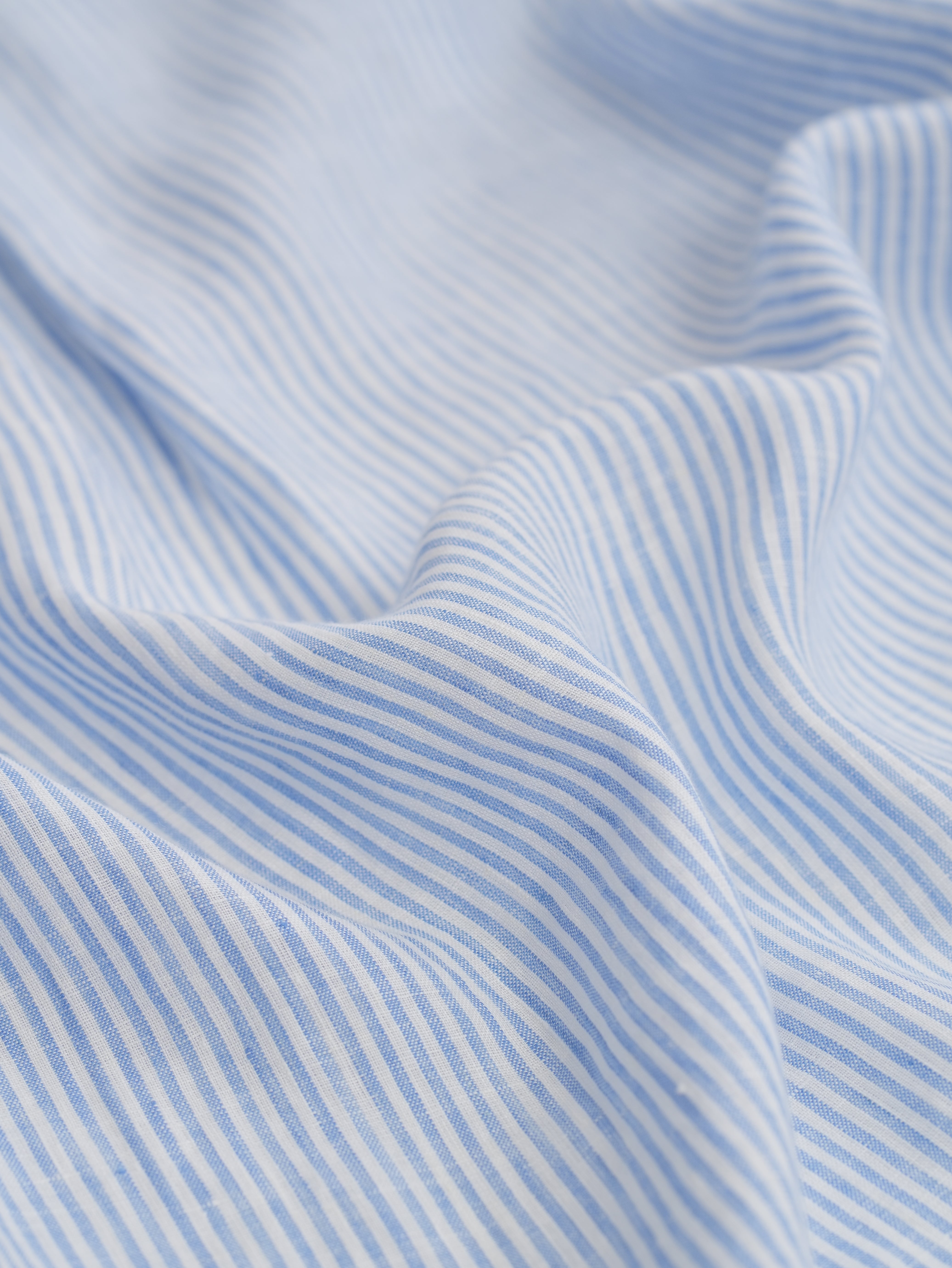 Blue 100% Pure Linen Stripe Shirt