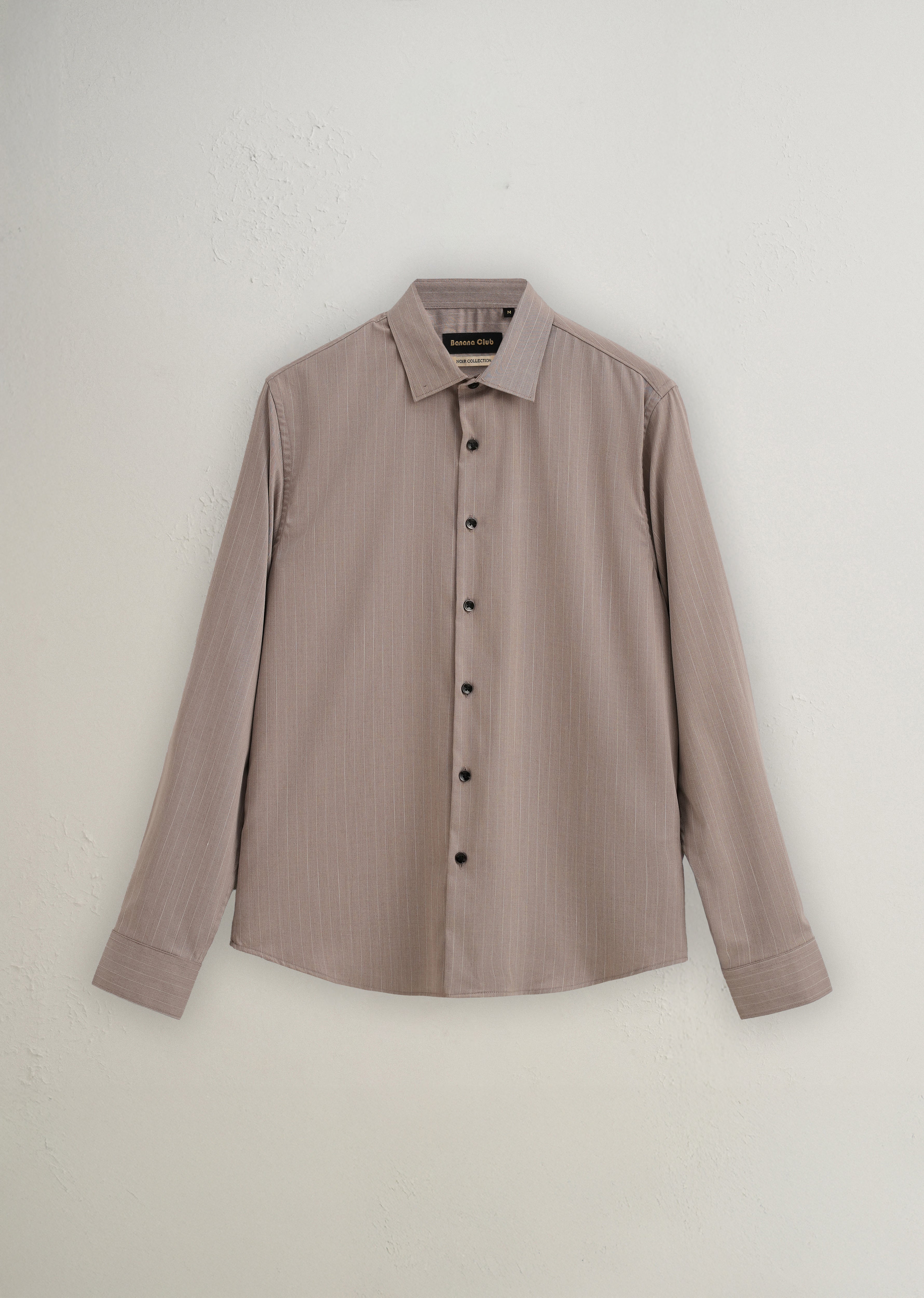 Light Taupe Pin Striped Wrinkle Free Shirt