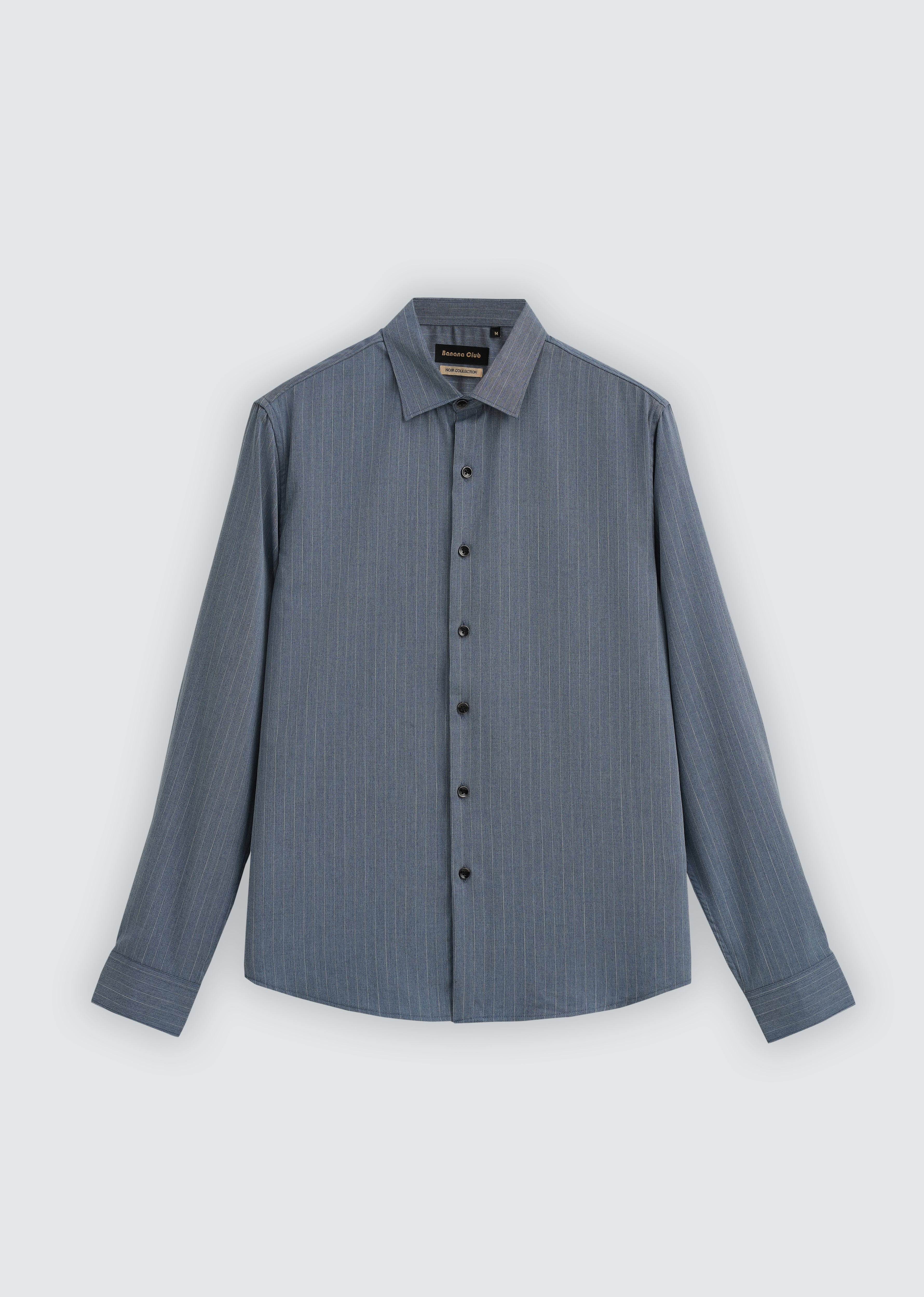 Graphite Blue Pin Striped Wrinkle Free Shirt