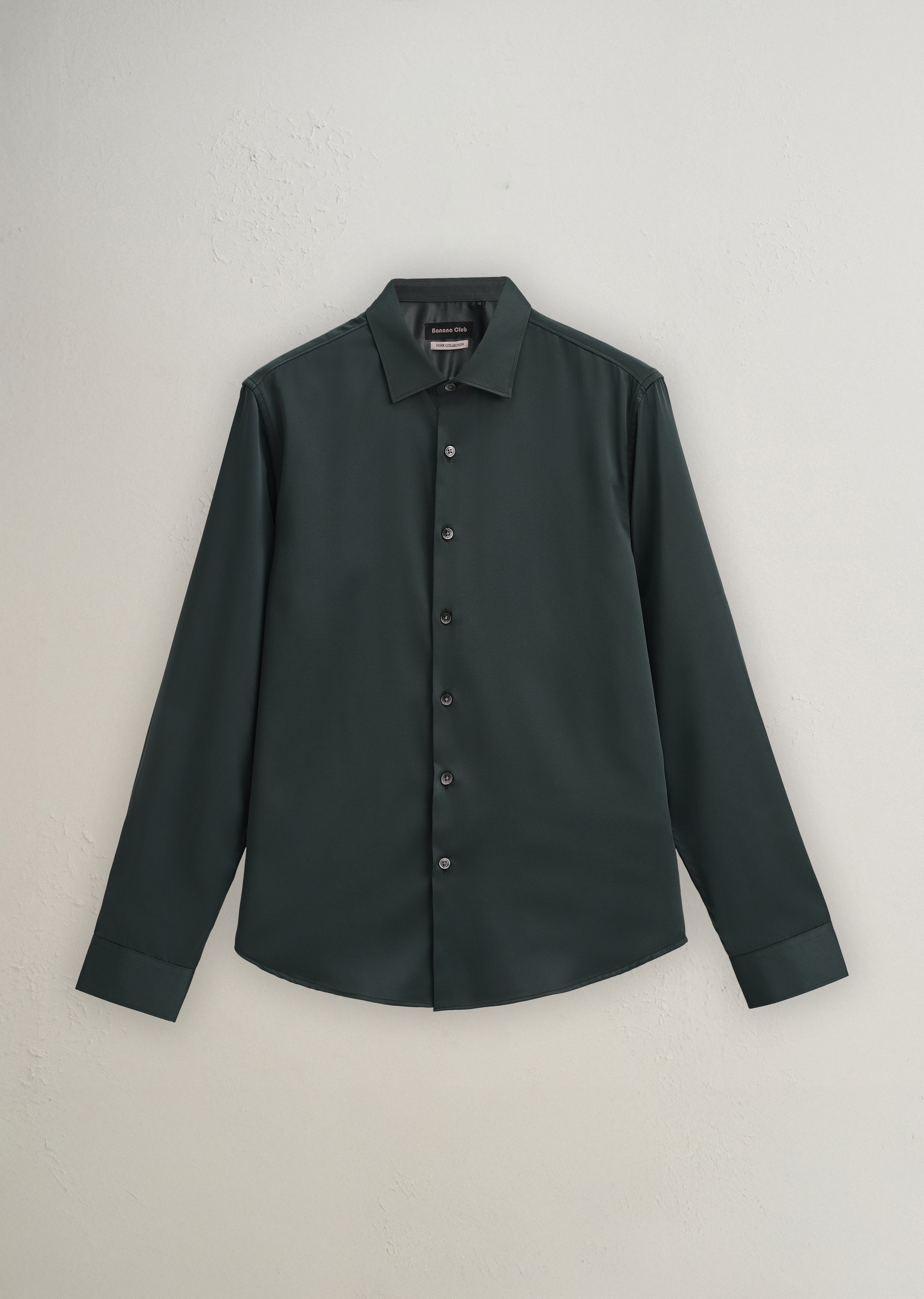 Green Premium Satin-Finish Plain Shirt