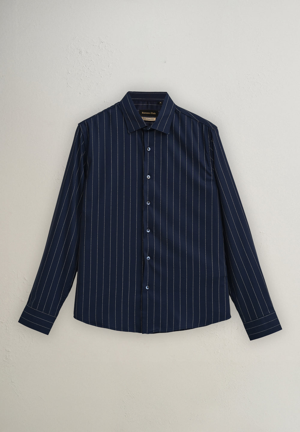 Navy Blue Vertical Stripe Shirt
