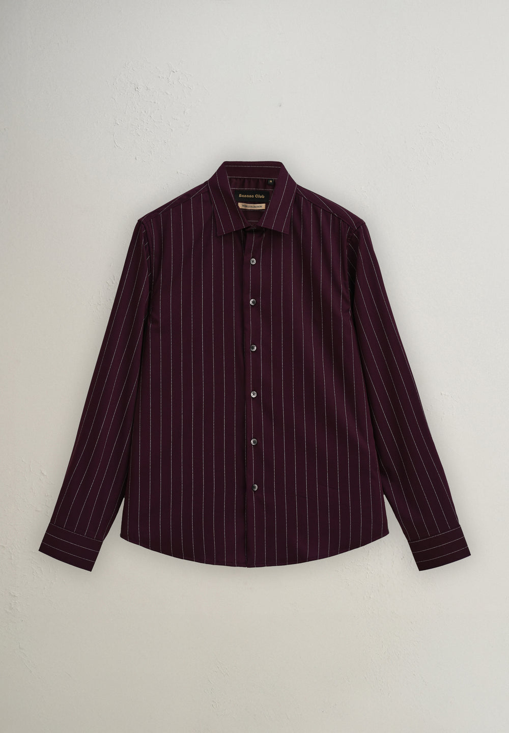 Wine Vertical Stripe Shirt