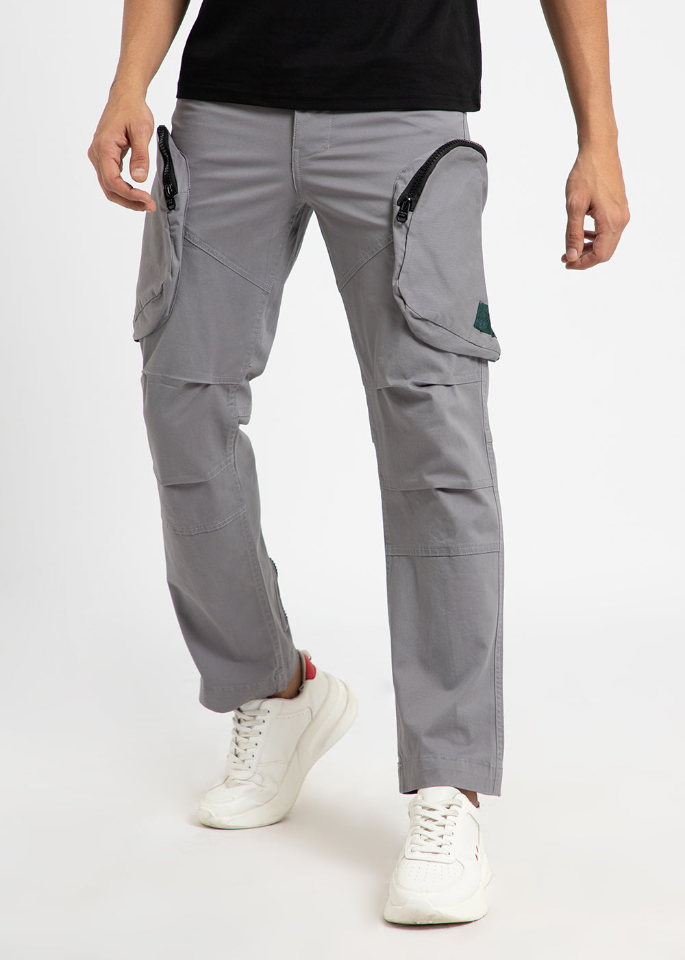 Oslo Gray Zipper Cargo Pant