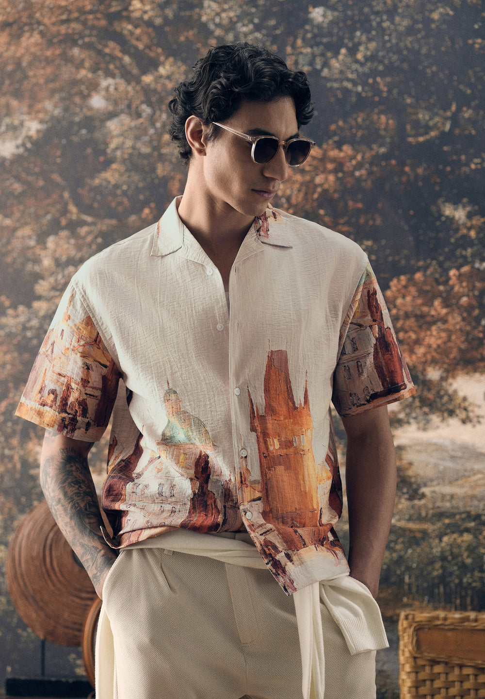 Ecru Roman Ruin Placement Shirt