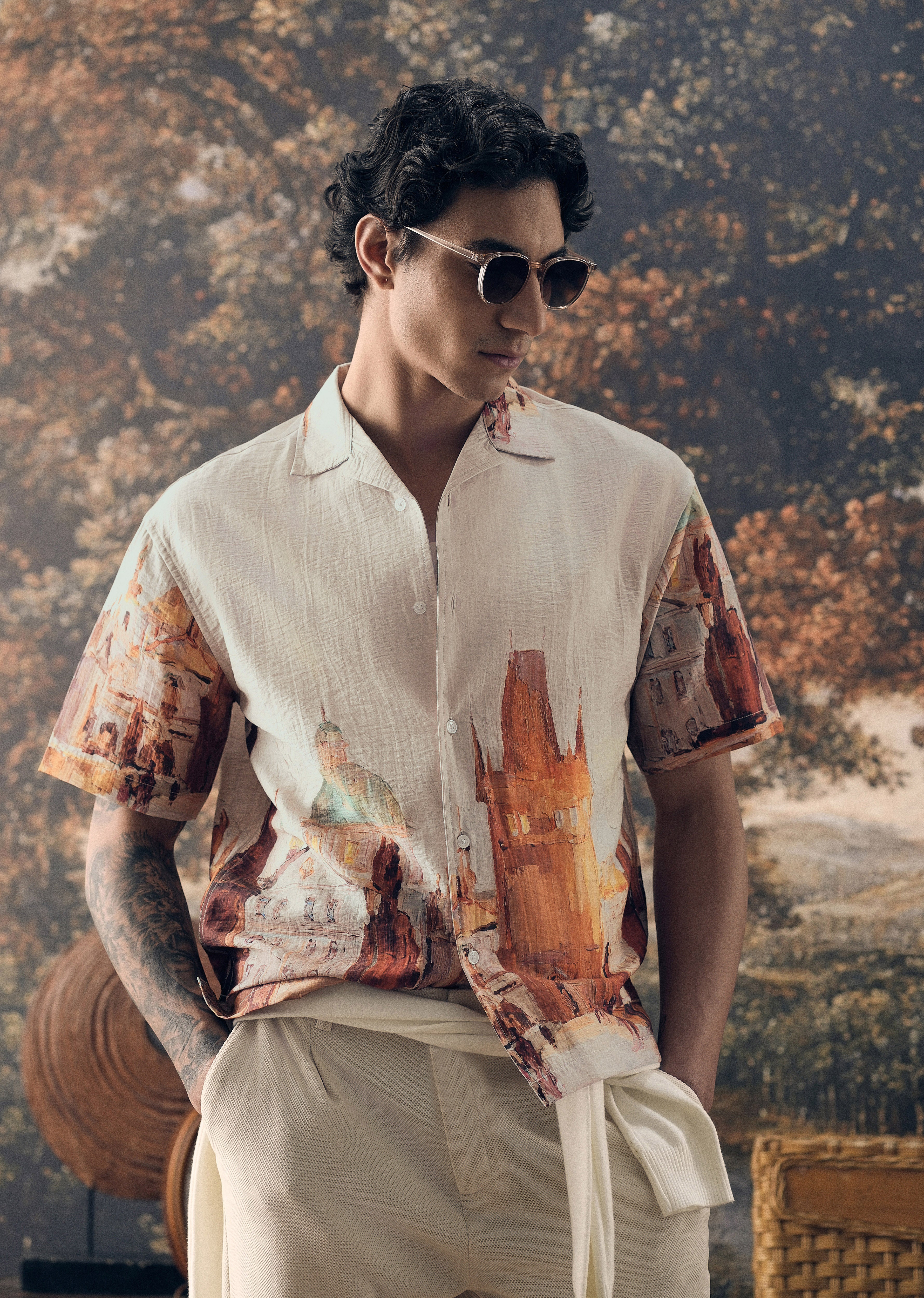 Ecru Roman Ruin Placement Shirt