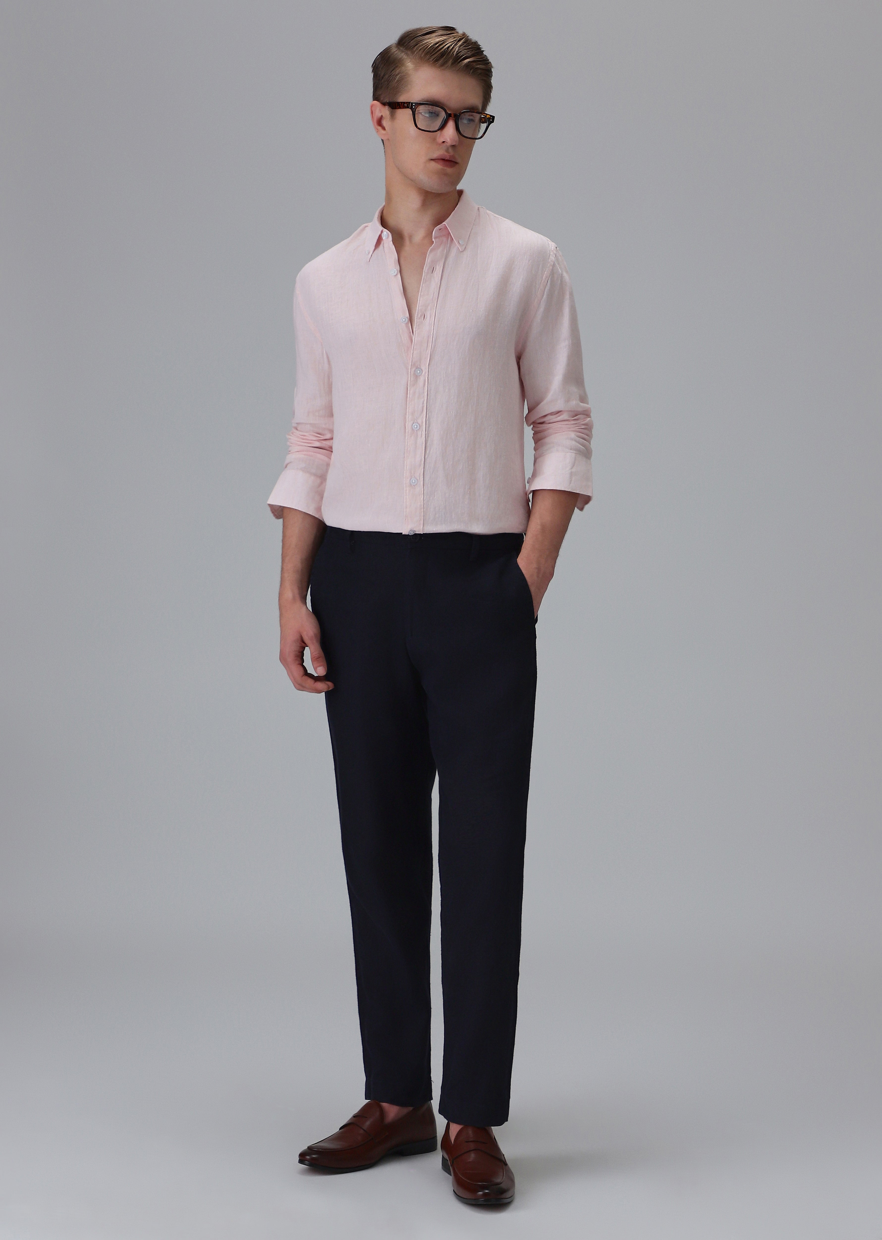 Pastel Pink Pure Irish Linen Shirt