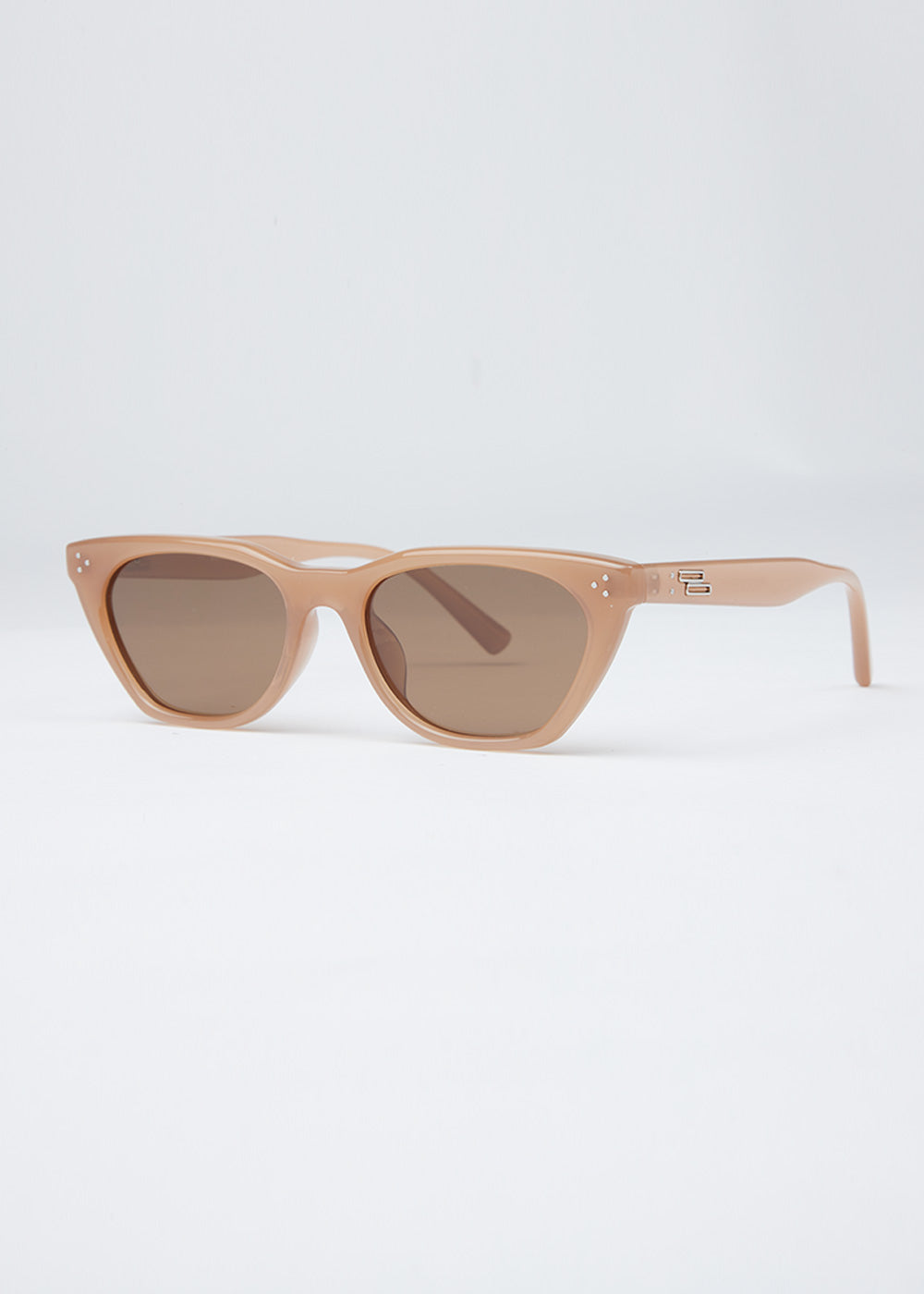 Light Beige Unisex Cat-eye Sunglasses