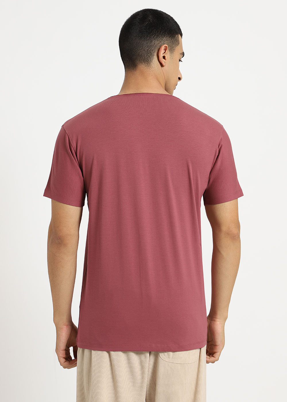 Salmon Pink Crew neck T-shirt