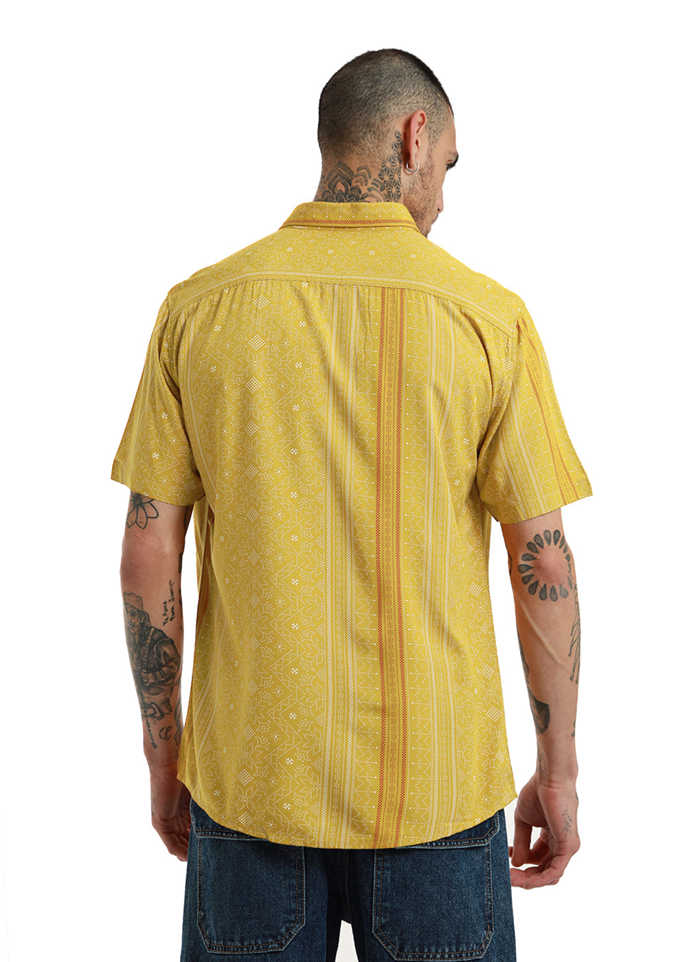 Dot & Dash Print Half Sleeve Shirt