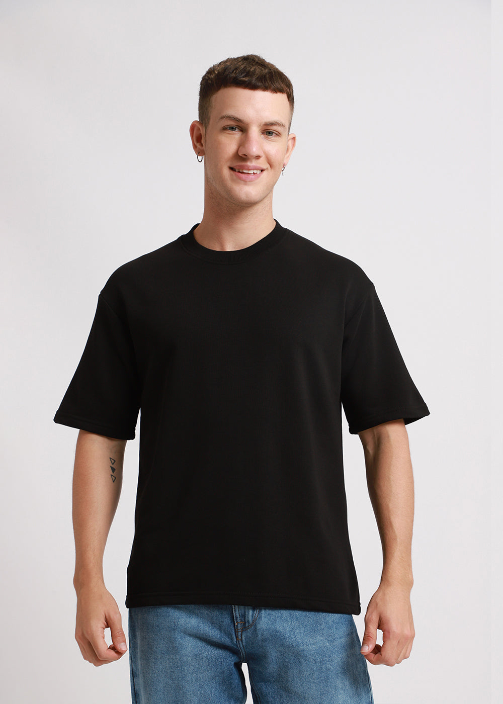 Slasher Black Oversized Basic T-shirt