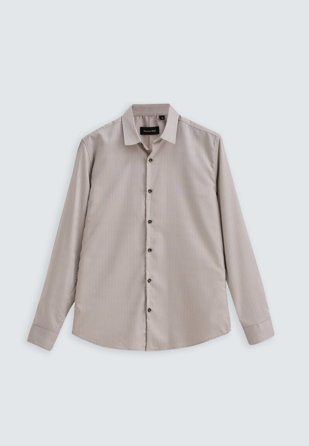 Grey Self Striped Plain Shirt