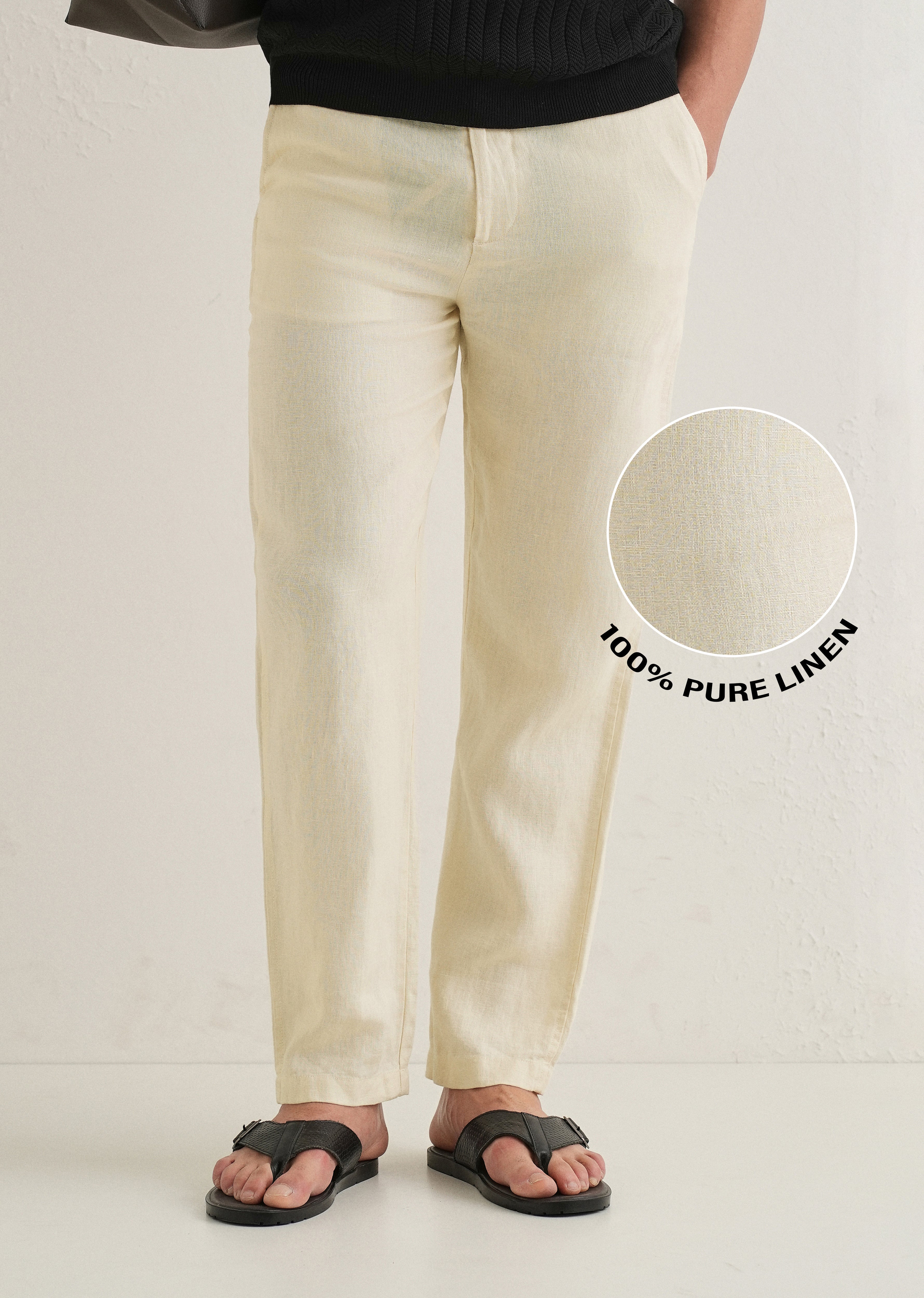Light Cream Linen Pant