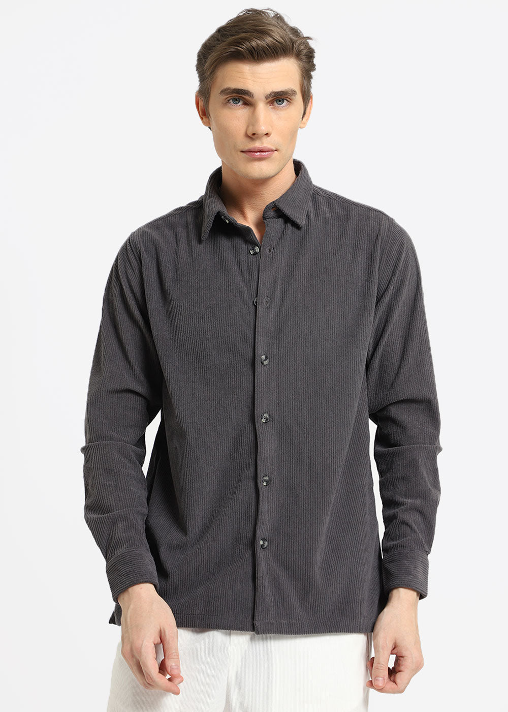 Midnight Gray Corduroy Shirt